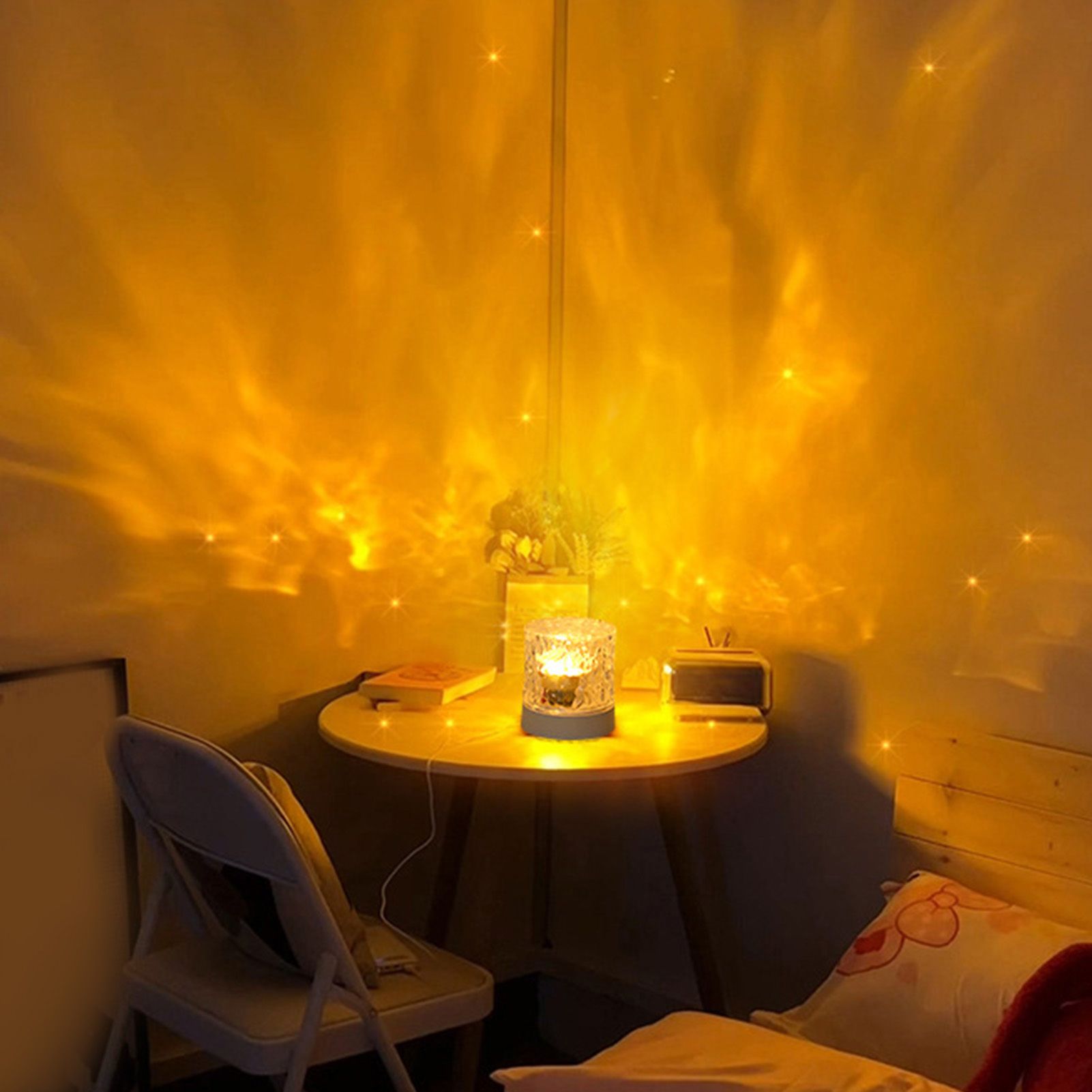 Water Ripple Night Light 360 Degree Dynamic Romantic LED Atmosphere Table Lamp view 5
