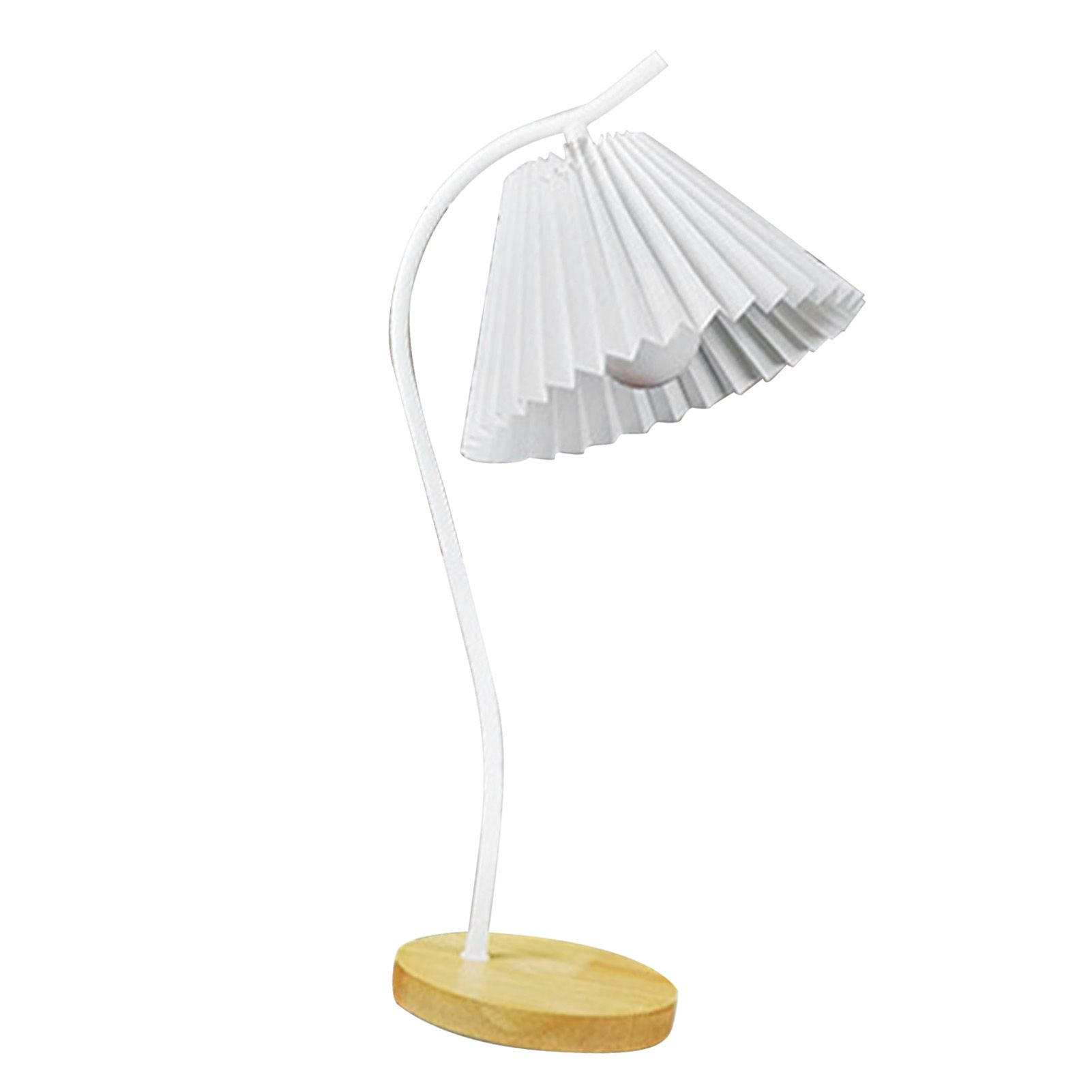 Table Lamp with Cloth Pleated Lampshade Metal Modern Nightstand Bedside Lamp view 2