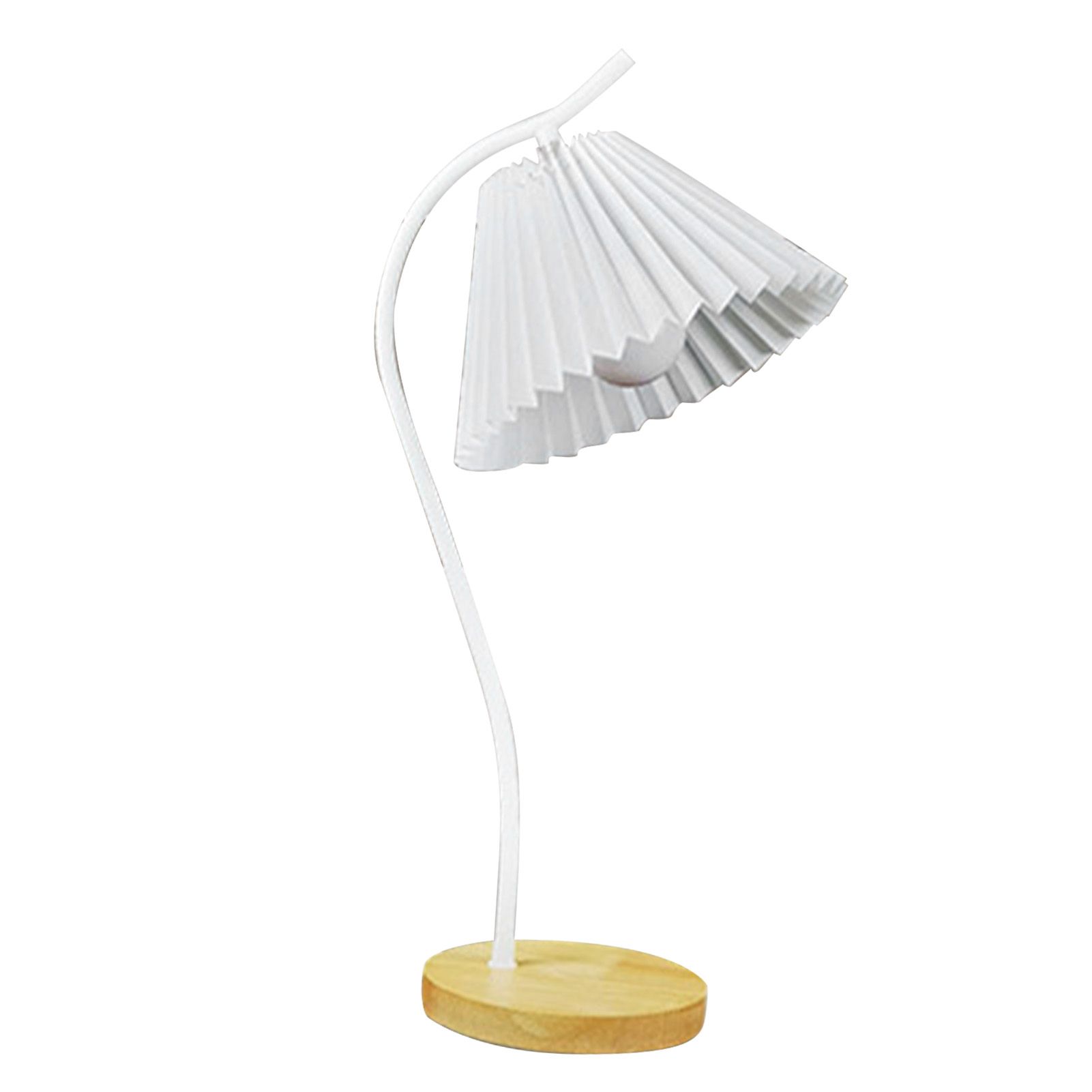 Table Lamp with Cloth Pleated Lampshade Metal Modern Nightstand Bedside Lamp view 3