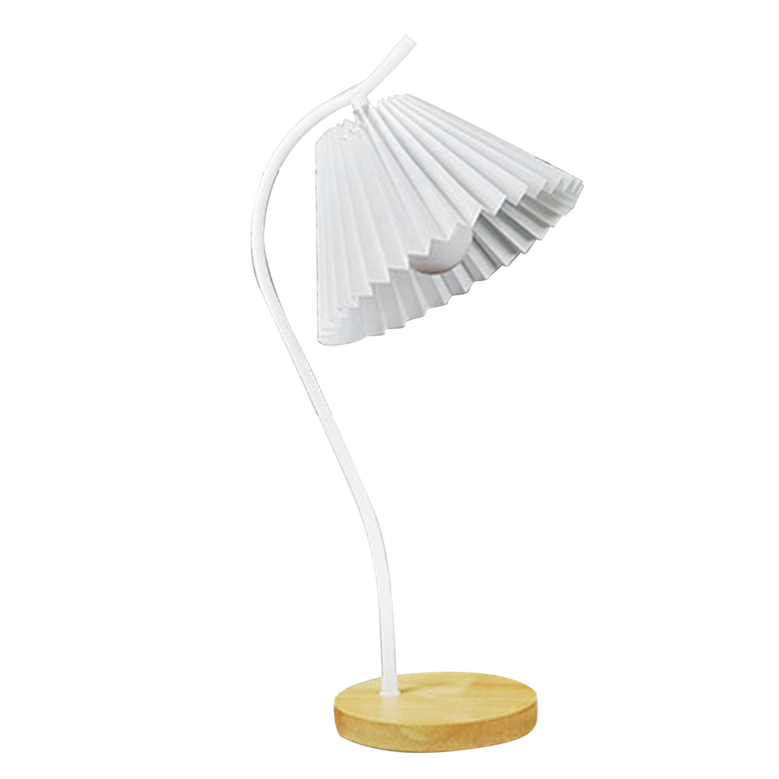Table Lamp with Cloth Pleated Lampshade Metal Modern Nightstand Bedside Lamp view 4