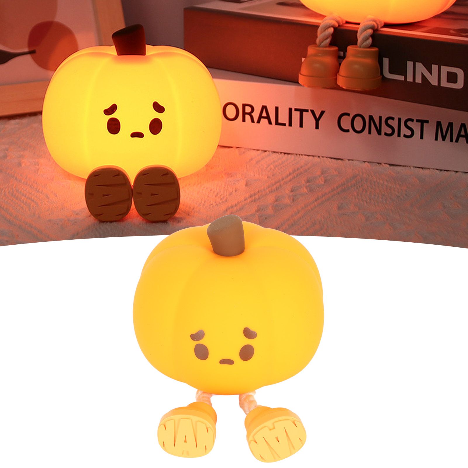 Pumpkin Night Light Innovative Cute Eye Protection Rechargeable Decorative view 11
