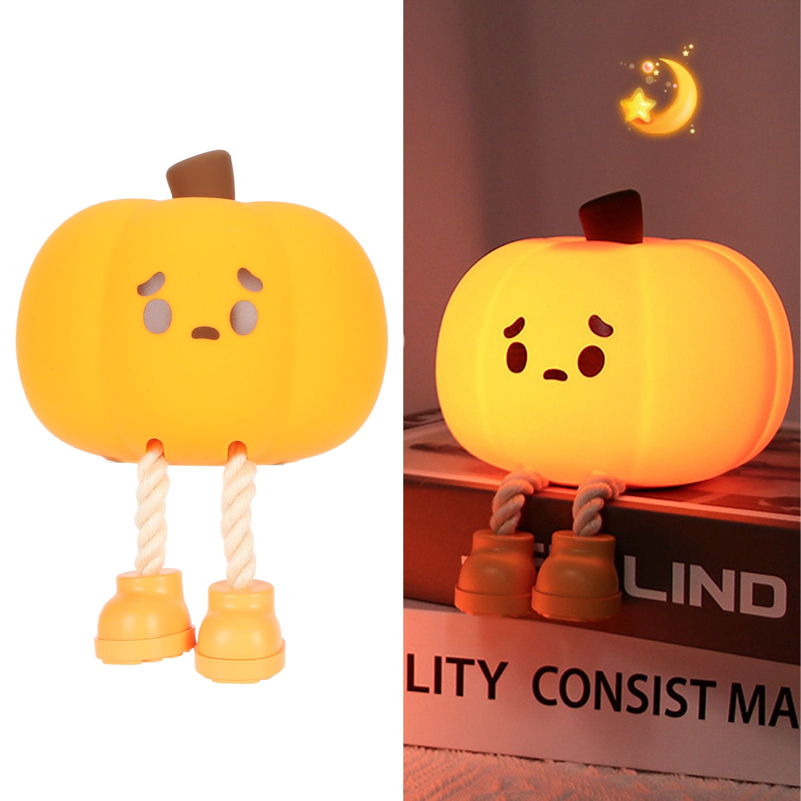 Pumpkin Night Light Innovative Cute Eye Protection Rechargeable Decorative view 12