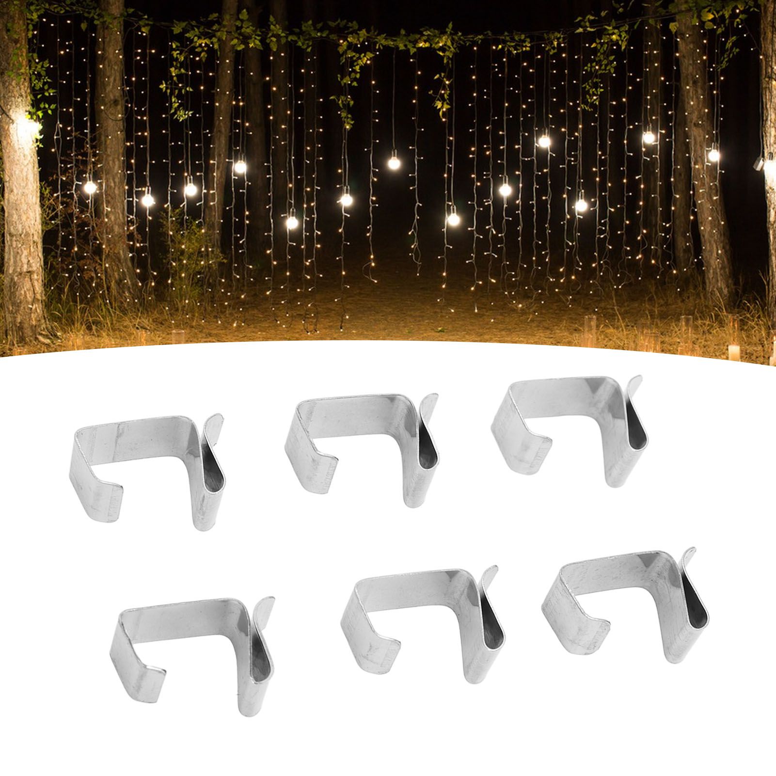 50Pcs Metal Christmas Lights Gutter Hooks Stainless Steel Christmas Lights view 11