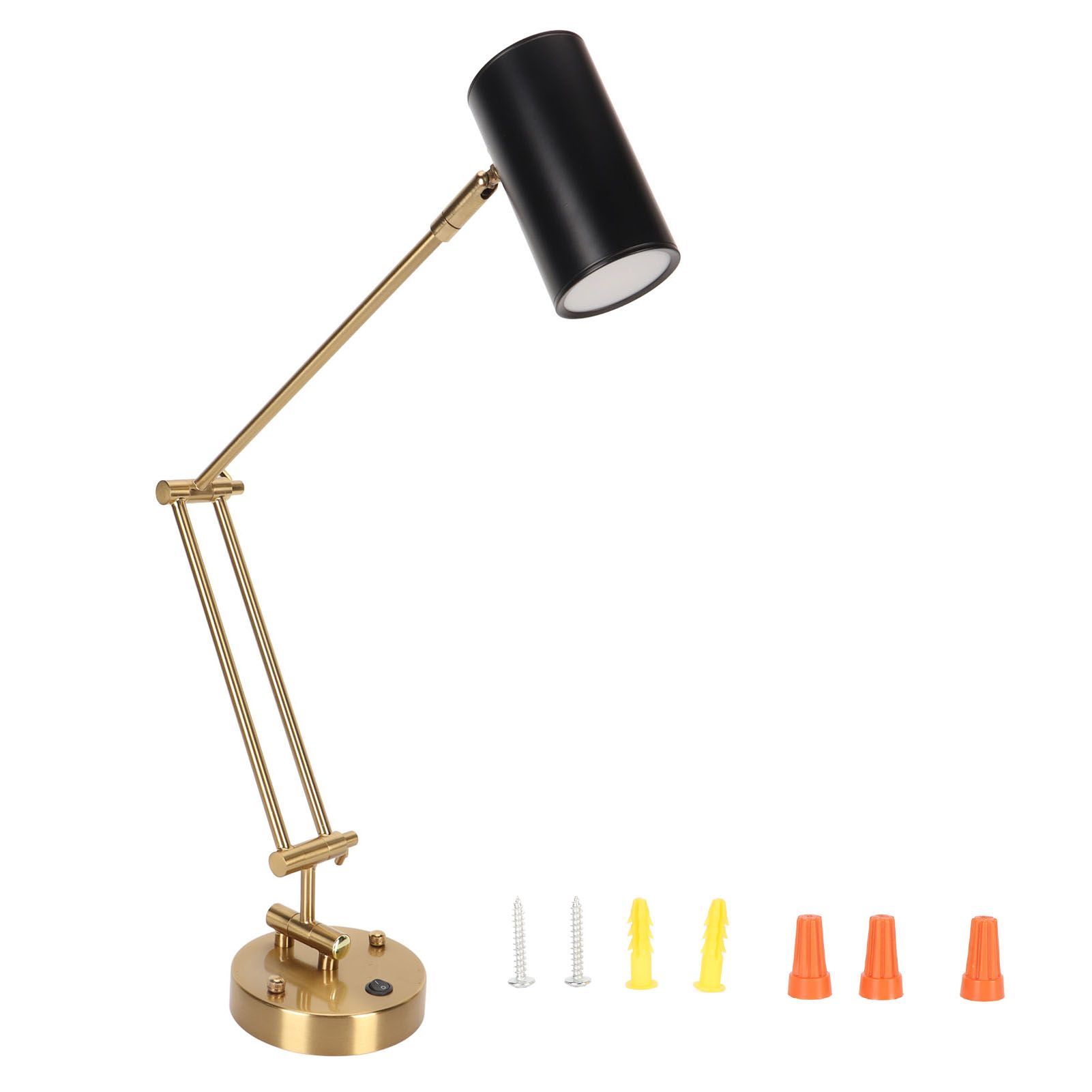 Wall Sconce Swing Arm Plug in Modern 3000K Warm Lighting Button Control with — image 1