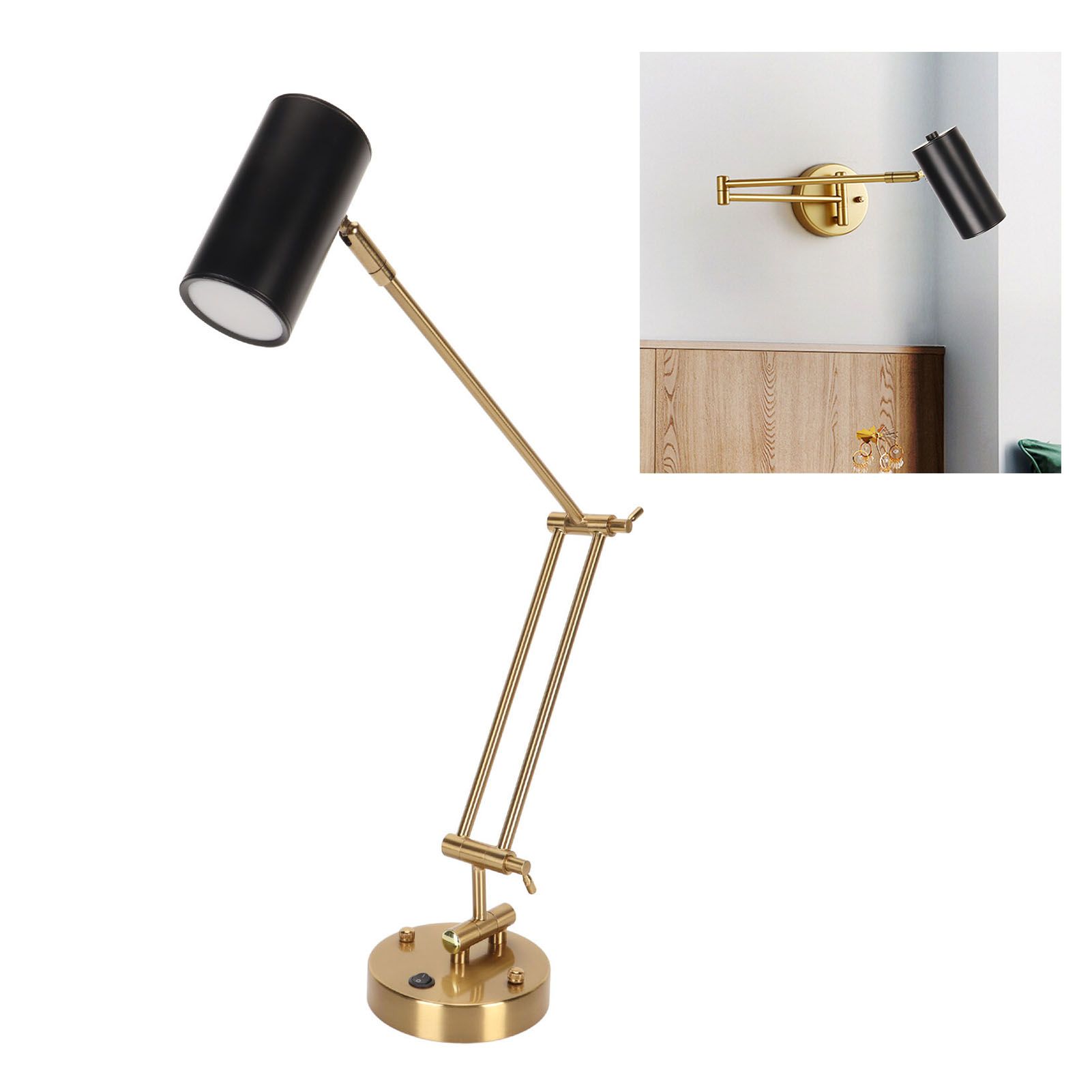 Wall Sconce Swing Arm Plug in Modern 3000K Warm Lighting Button Control with view 11