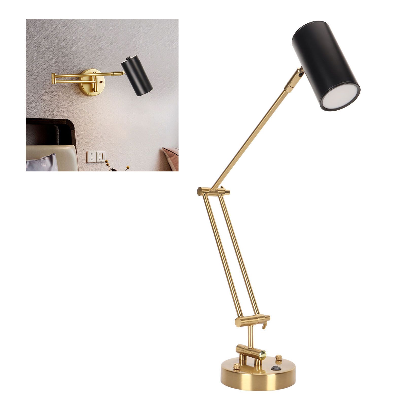 Wall Sconce Swing Arm Plug in Modern 3000K Warm Lighting Button Control with view 12