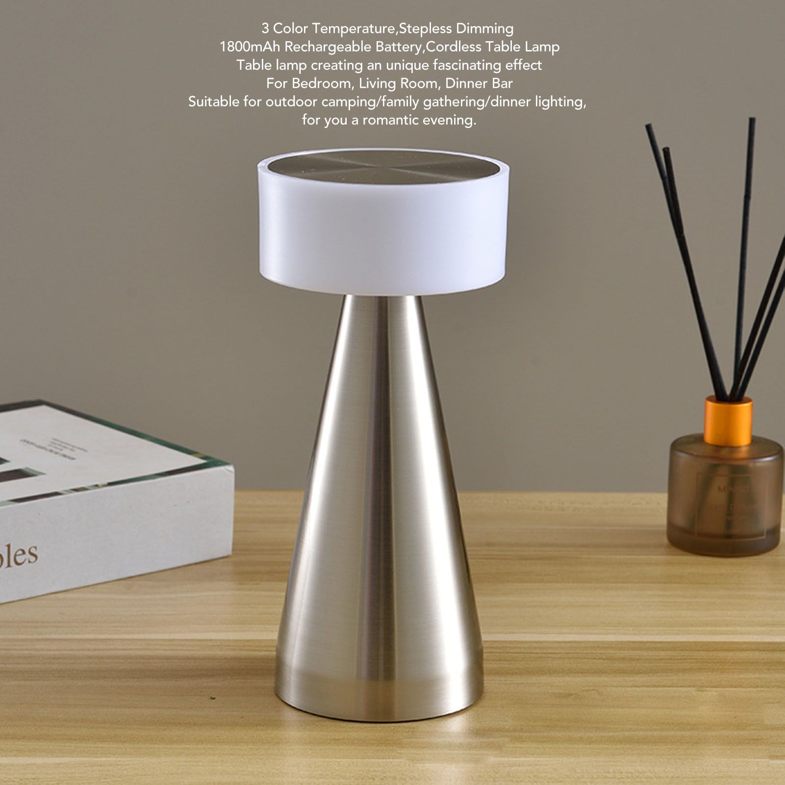 Portable LED Table Lamp 3 Color Temperatures Stepless Dimming 1800mAh view 14
