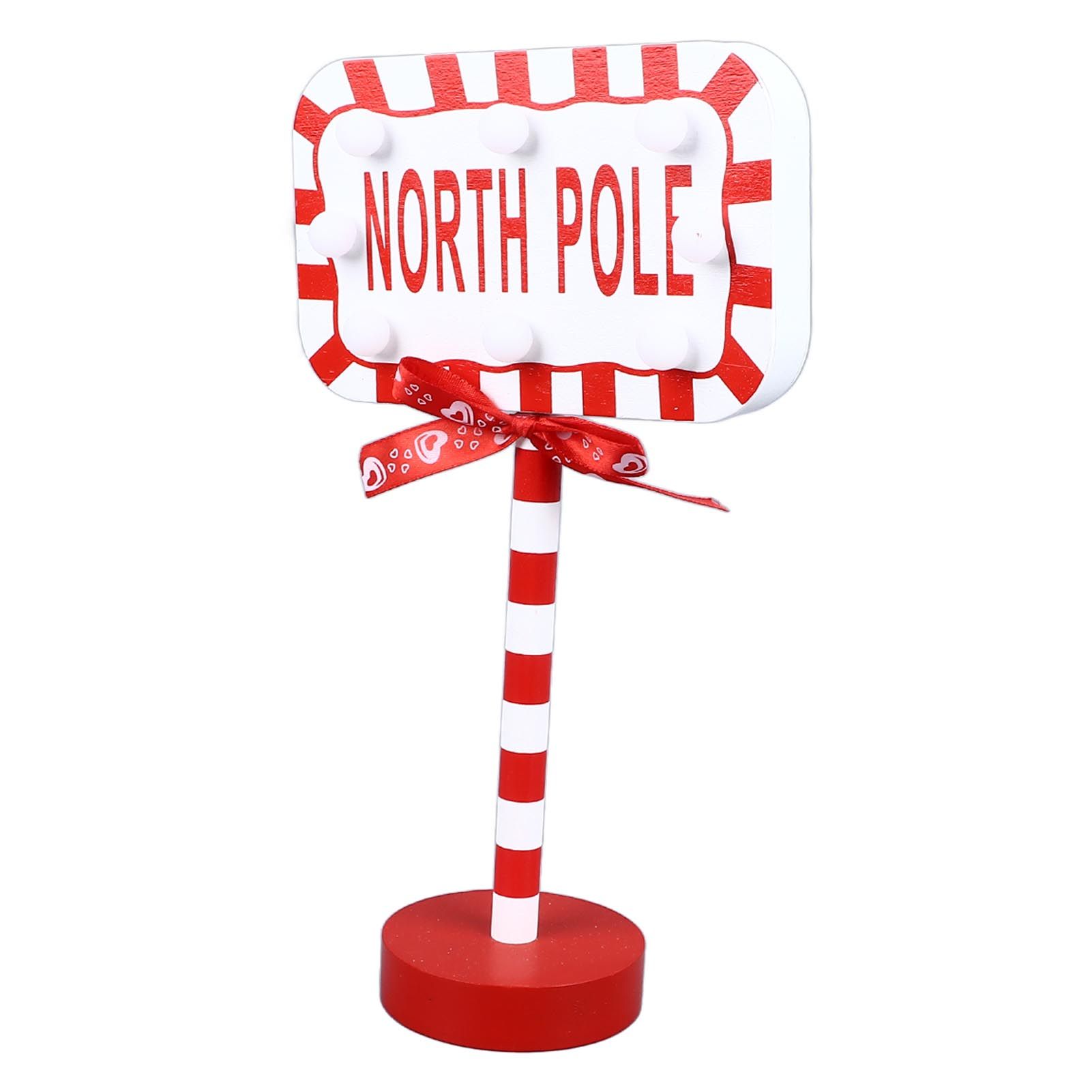 Christmas Stop Here Decor Metal Solid Wood LED Delicate Santa Stop Here Tree view 2