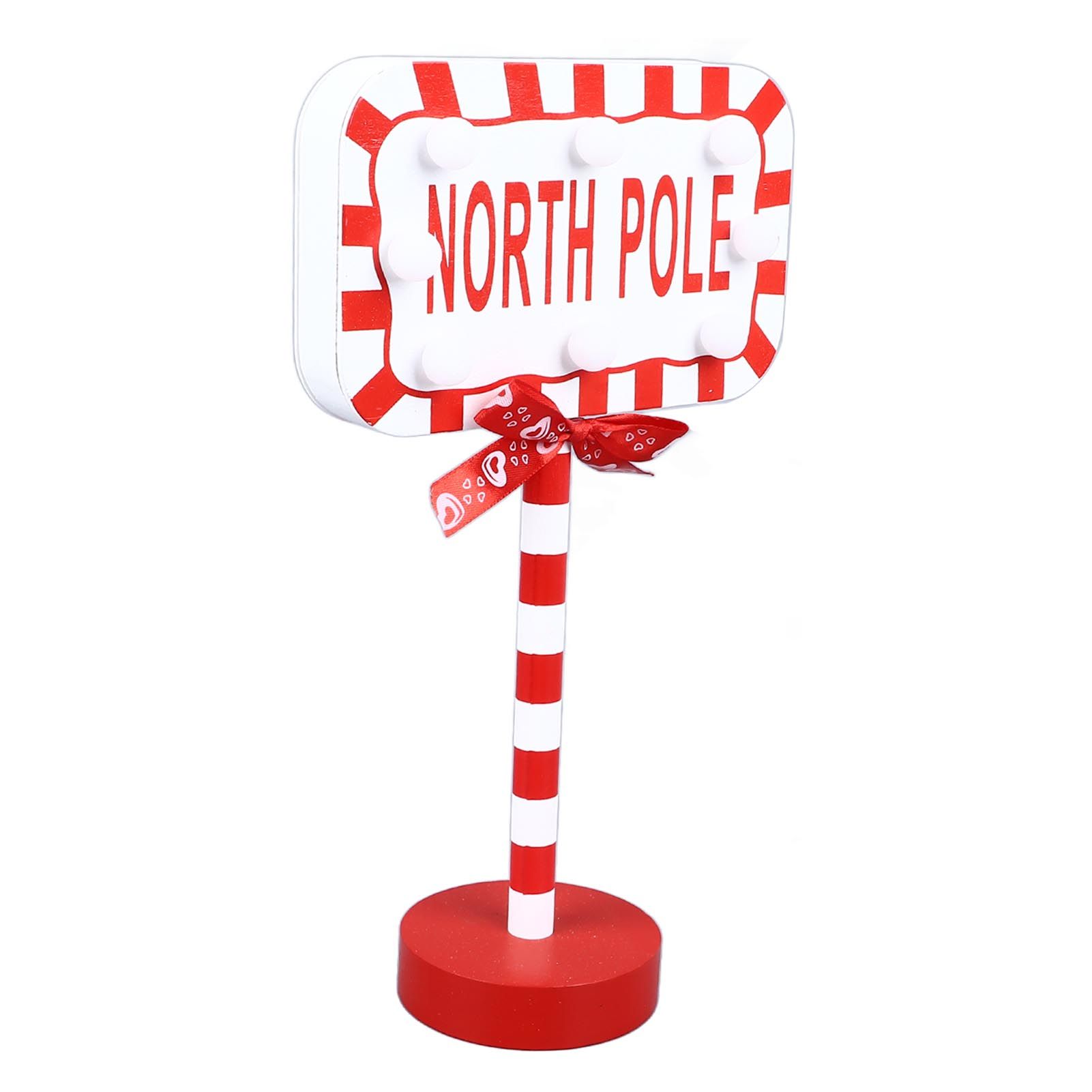 Christmas Stop Here Decor Metal Solid Wood LED Delicate Santa Stop Here Tree view 3
