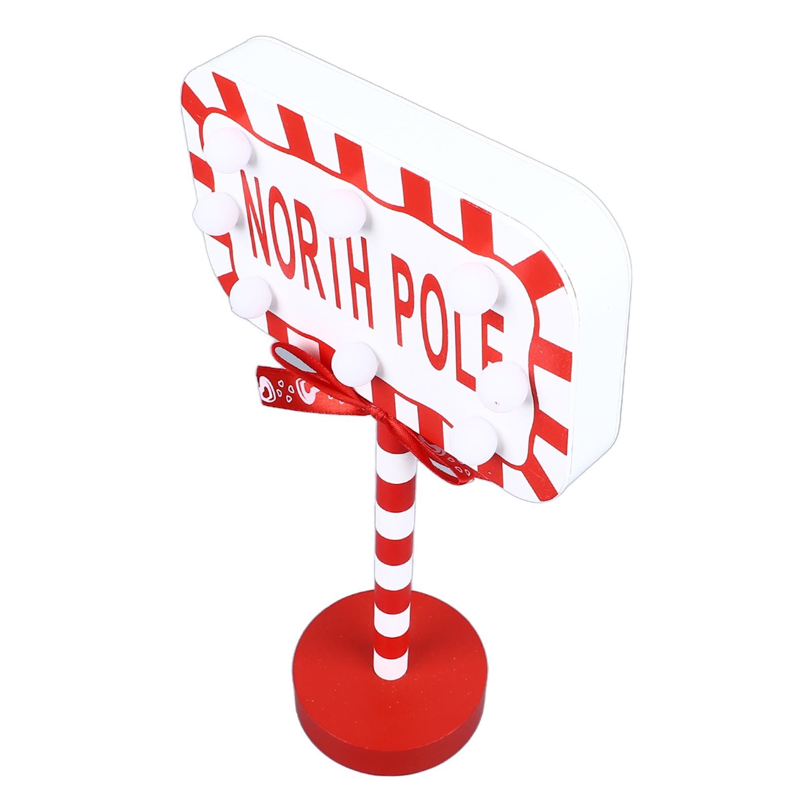 Christmas Stop Here Decor Metal Solid Wood LED Delicate Santa Stop Here Tree view 4