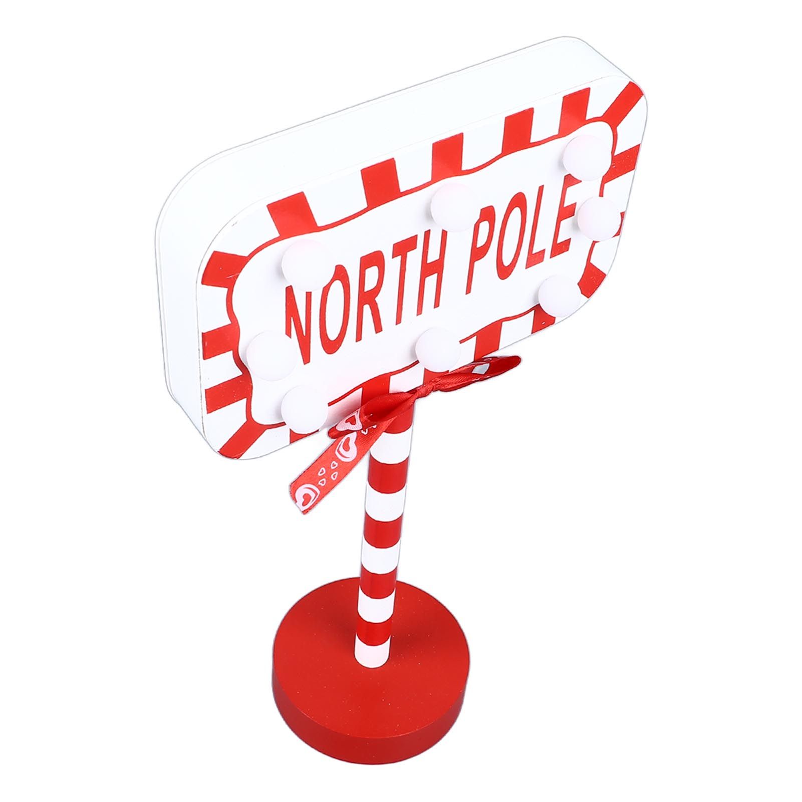 Christmas Stop Here Decor Metal Solid Wood LED Delicate Santa Stop Here Tree view 10