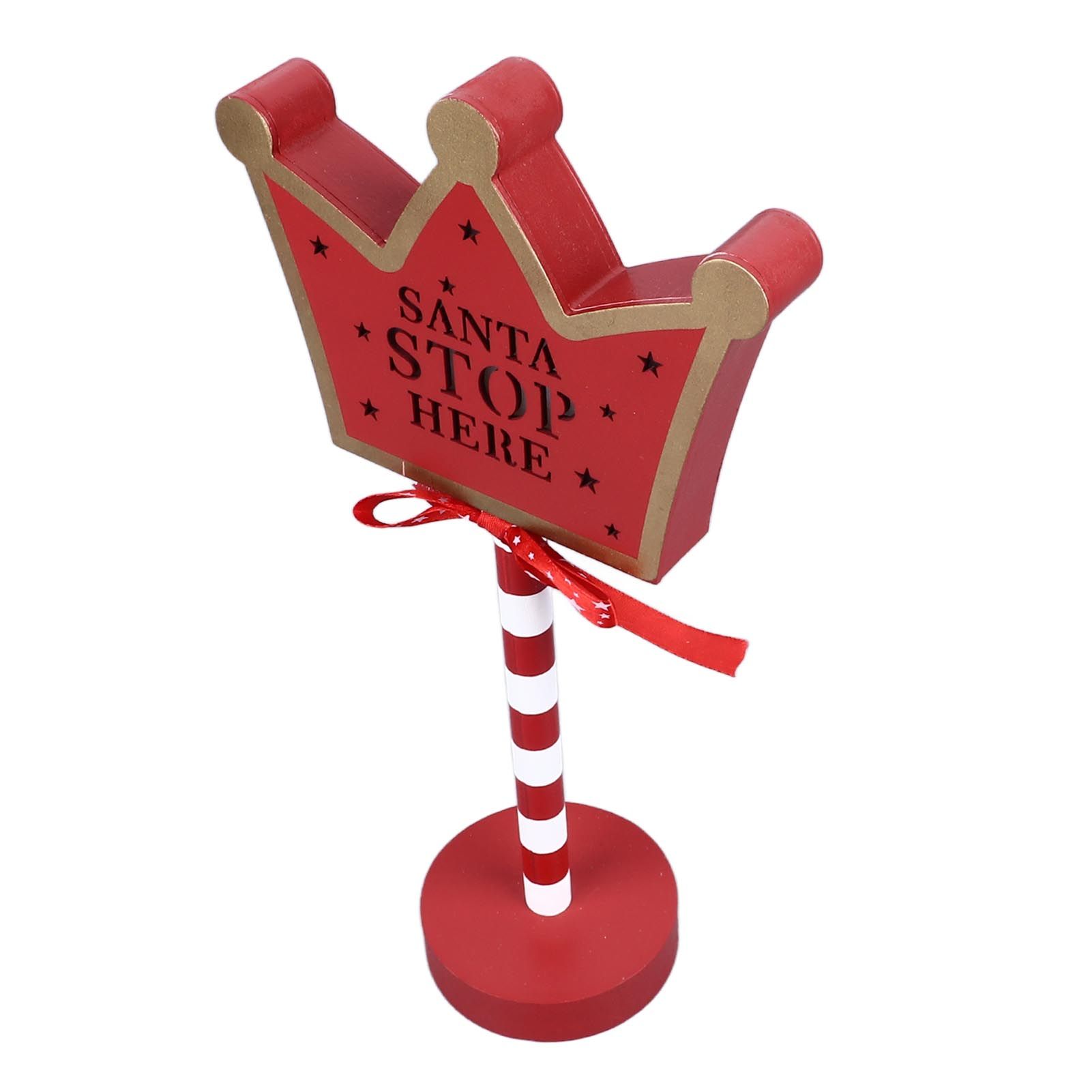 Christmas Stop Here Decor Metal Solid Wood LED Delicate Santa Stop Here Tree view 7