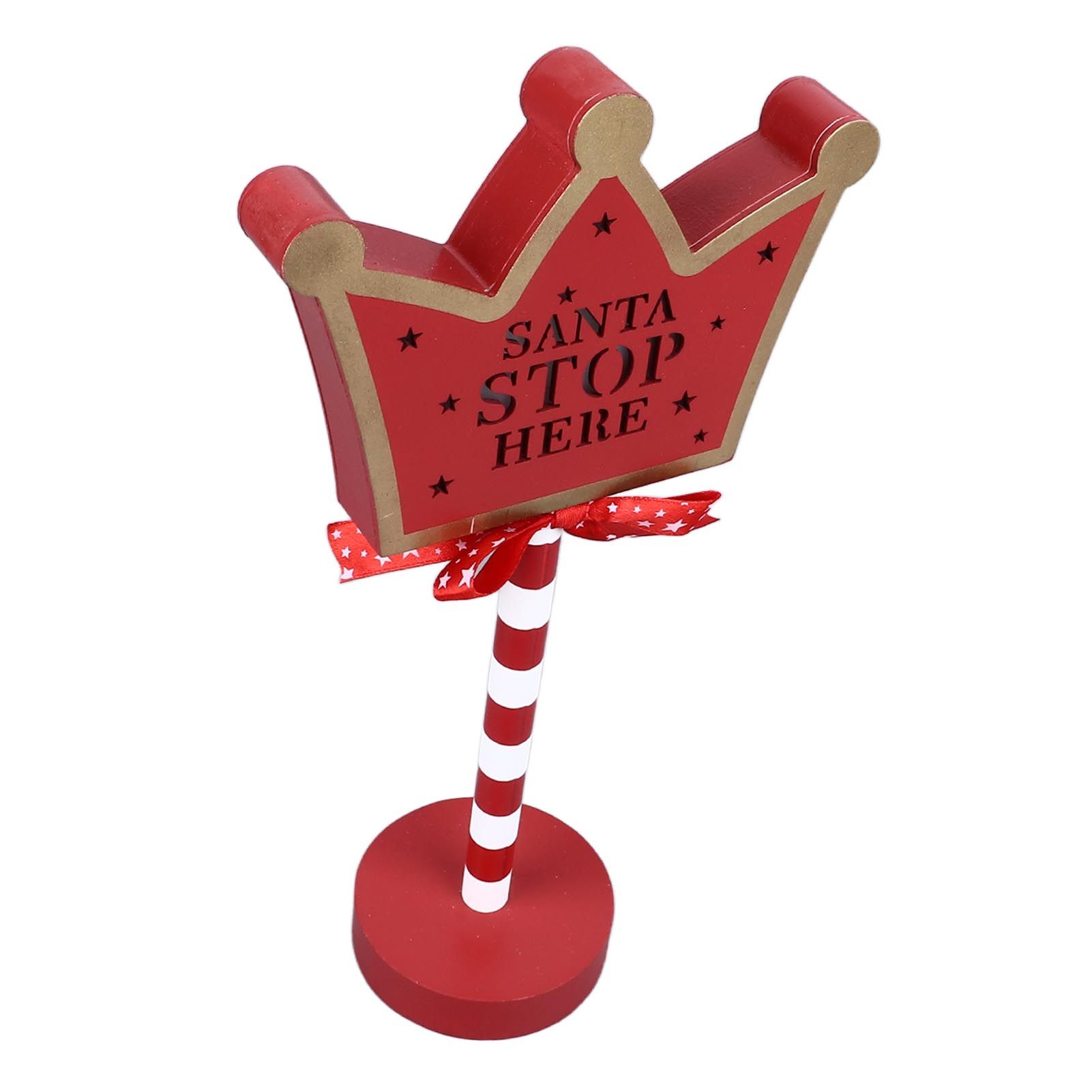 Christmas Stop Here Decor Metal Solid Wood LED Delicate Santa Stop Here Tree view 8