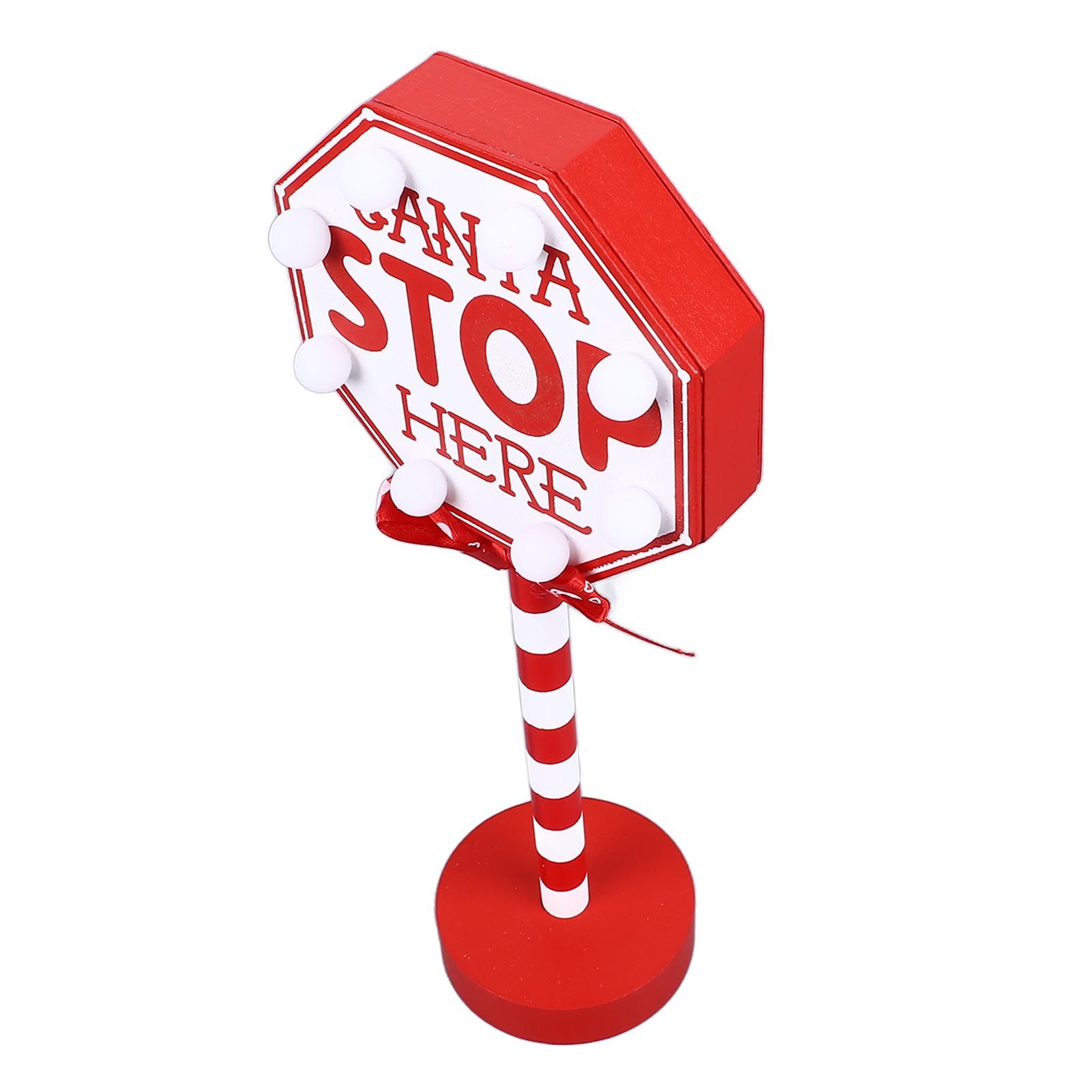 Christmas Stop Here Decor Metal Solid Wood LED Delicate Santa Stop Here Tree view 7