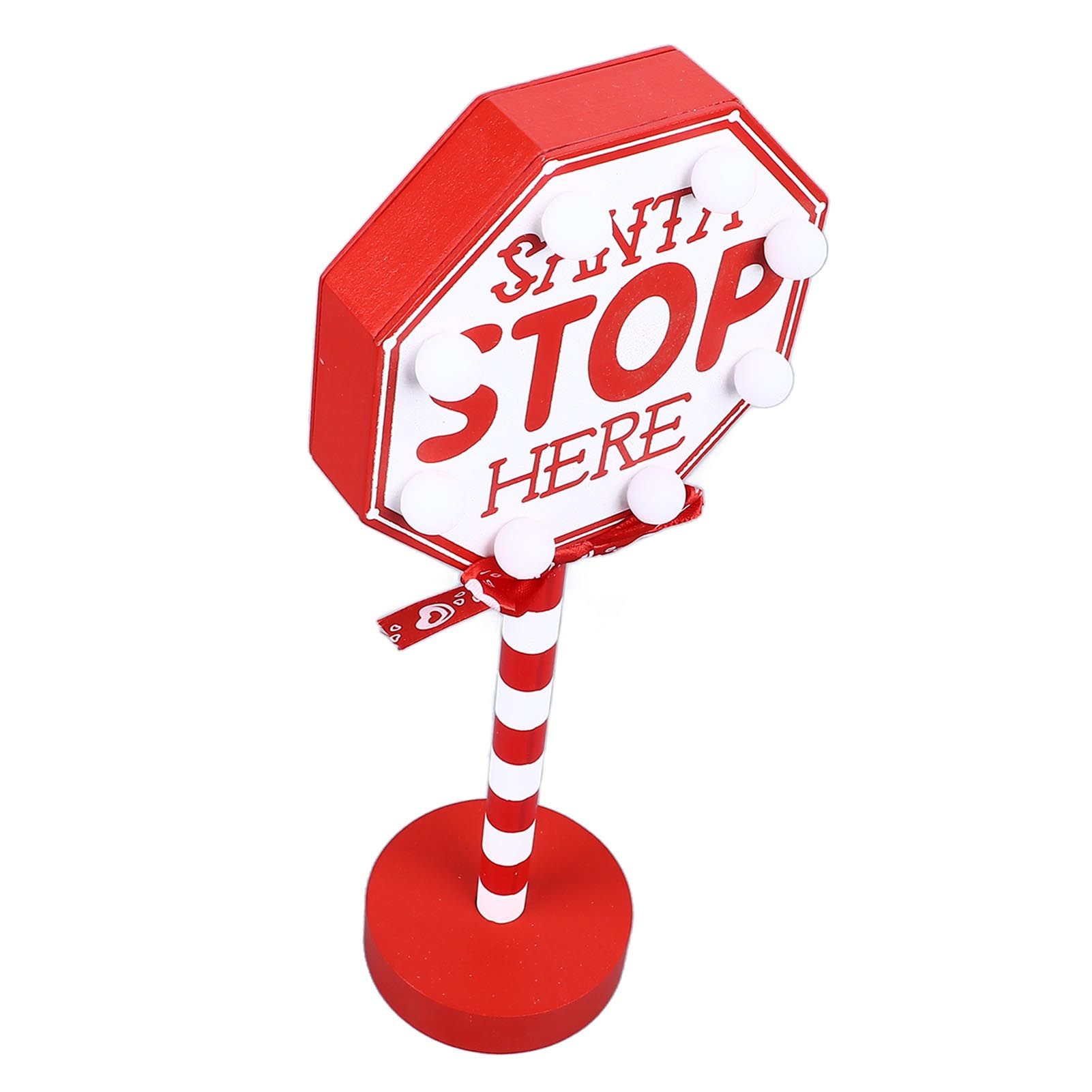 Christmas Stop Here Decor Metal Solid Wood LED Delicate Santa Stop Here Tree view 8