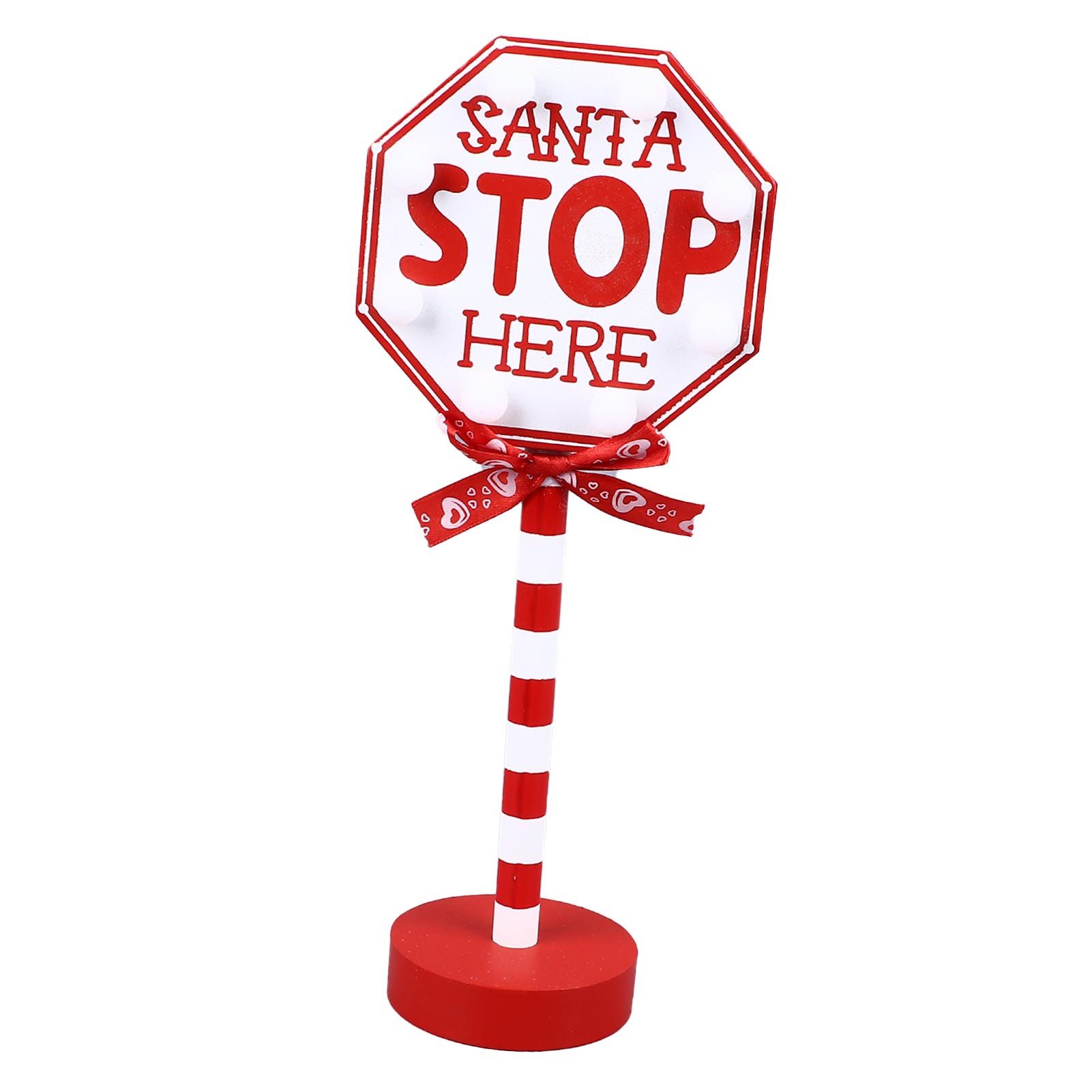 Christmas Stop Here Decor Metal Solid Wood LED Delicate Santa Stop Here Tree view 9