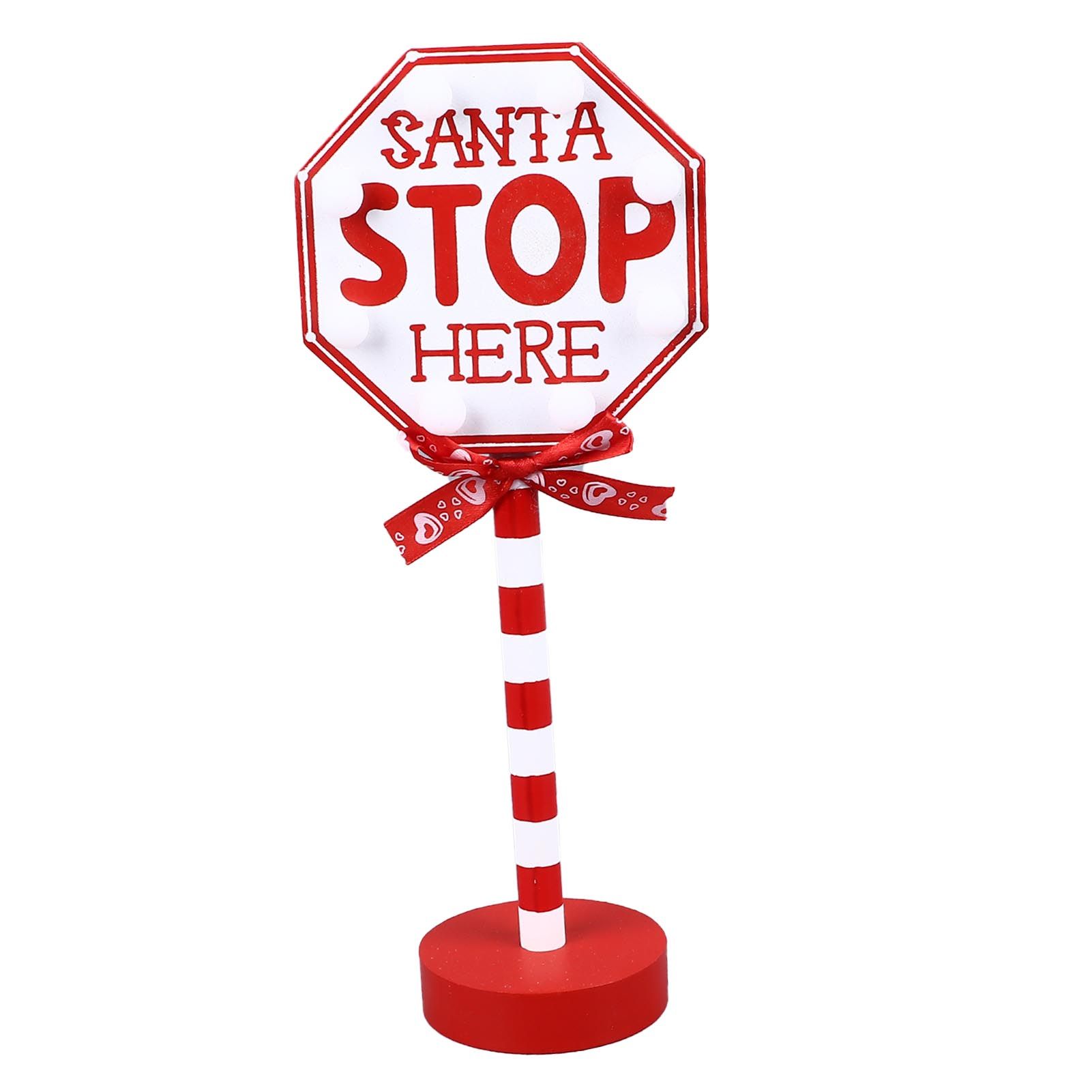 Christmas Stop Here Decor Metal Solid Wood LED Delicate Santa Stop Here Tree view 10