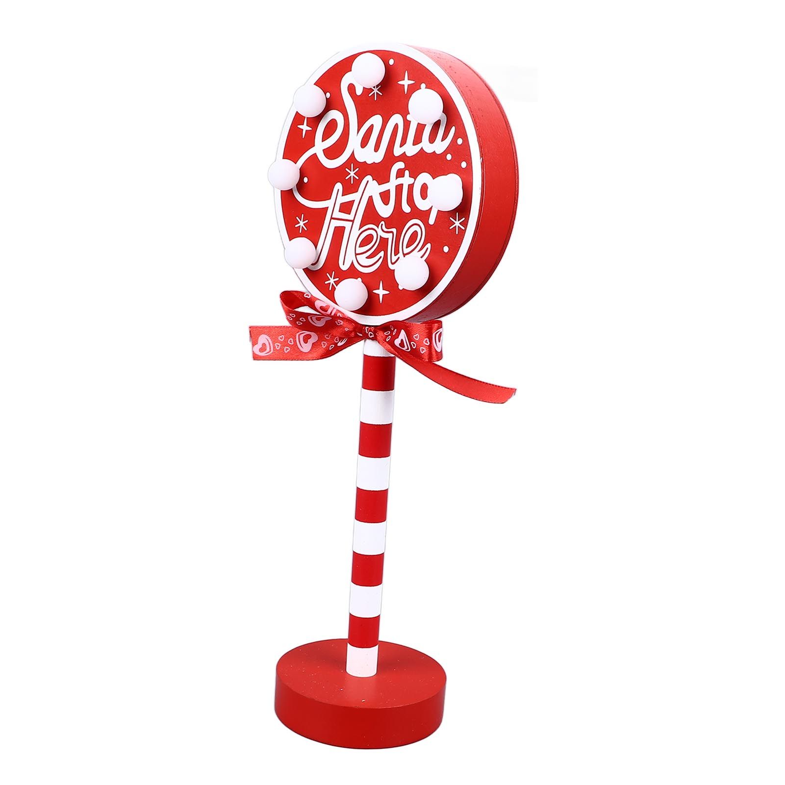 Christmas Stop Here Decor Metal Solid Wood LED Delicate Santa Stop Here Tree view 2