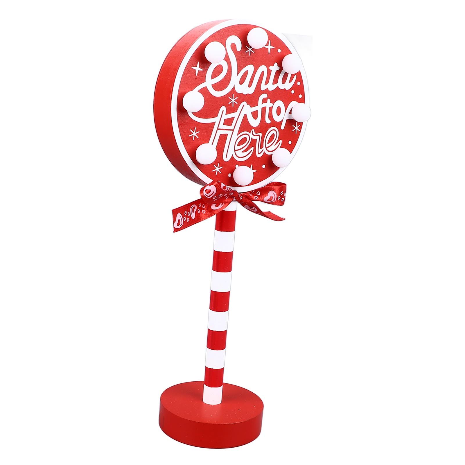 Christmas Stop Here Decor Metal Solid Wood LED Delicate Santa Stop Here Tree view 3