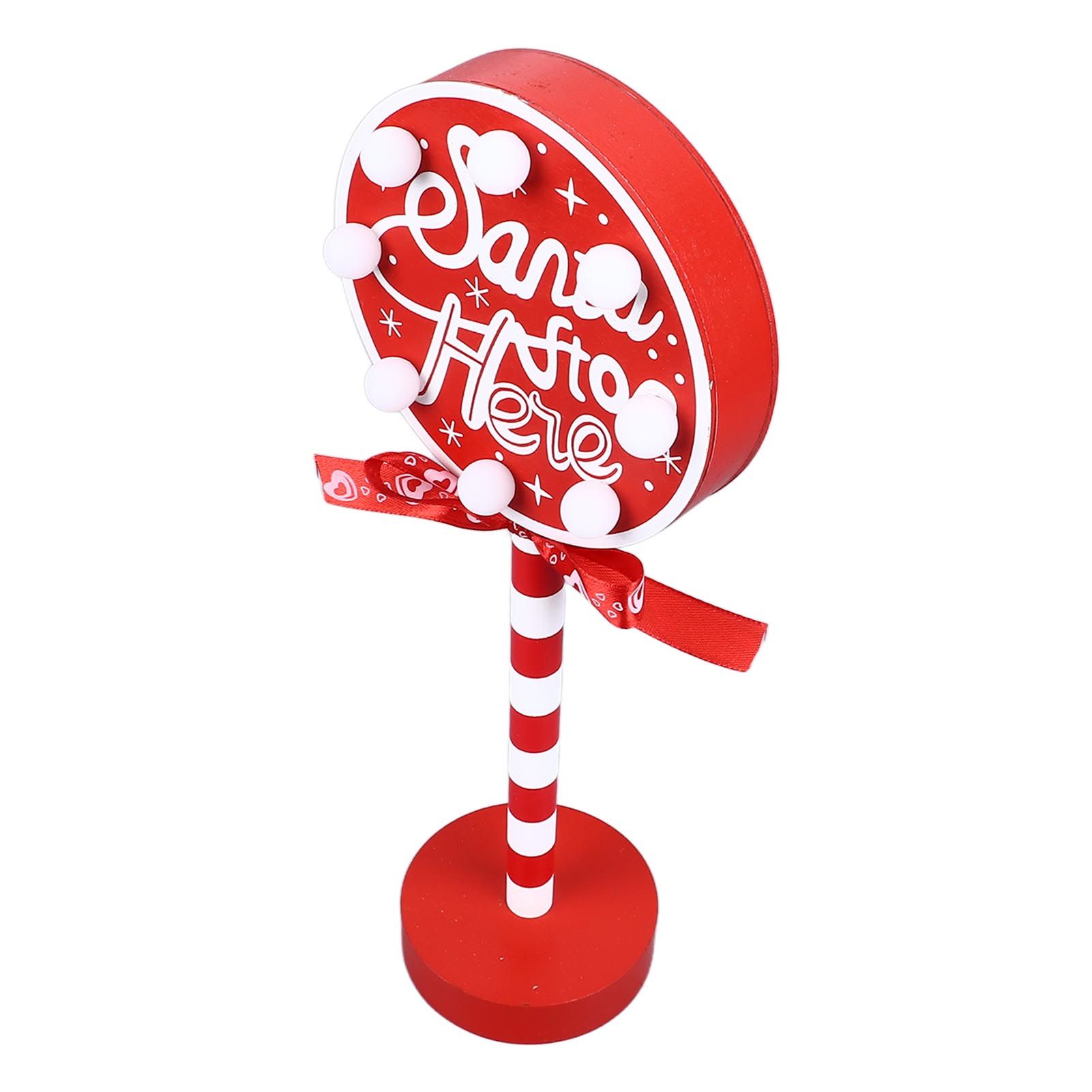 Christmas Stop Here Decor Metal Solid Wood LED Delicate Santa Stop Here Tree view 4