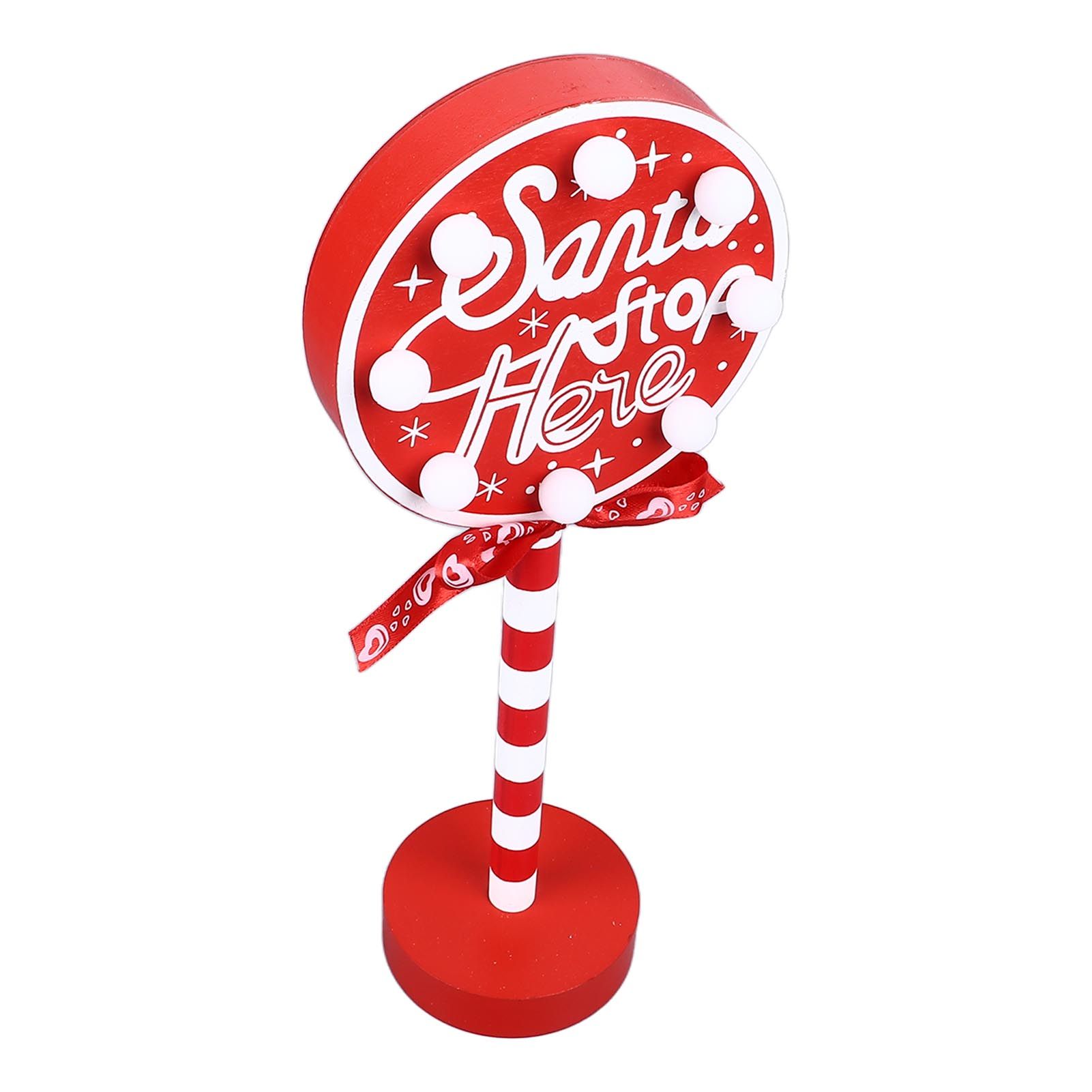 Christmas Stop Here Decor Metal Solid Wood LED Delicate Santa Stop Here Tree view 5