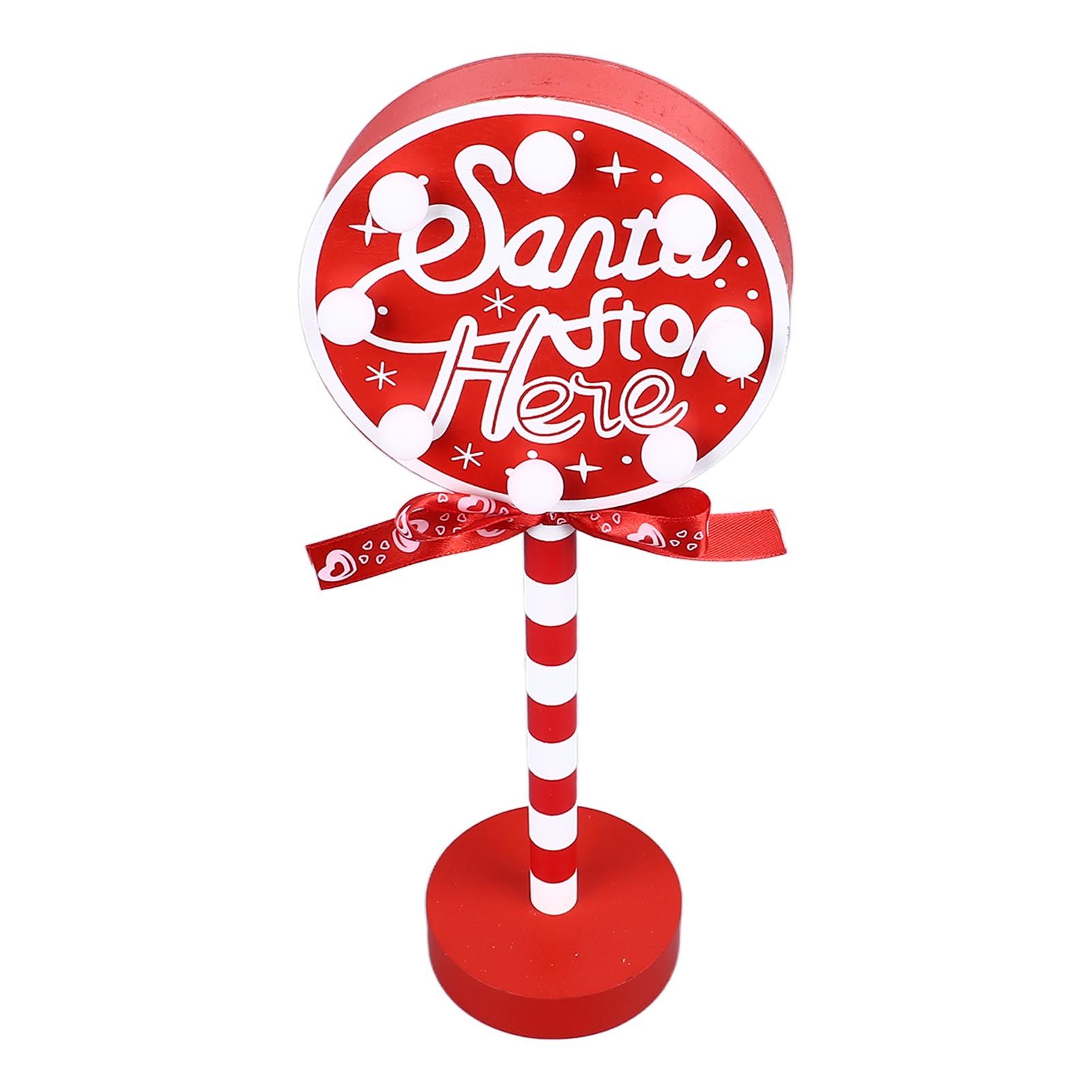 Christmas Stop Here Decor Metal Solid Wood LED Delicate Santa Stop Here Tree view 6