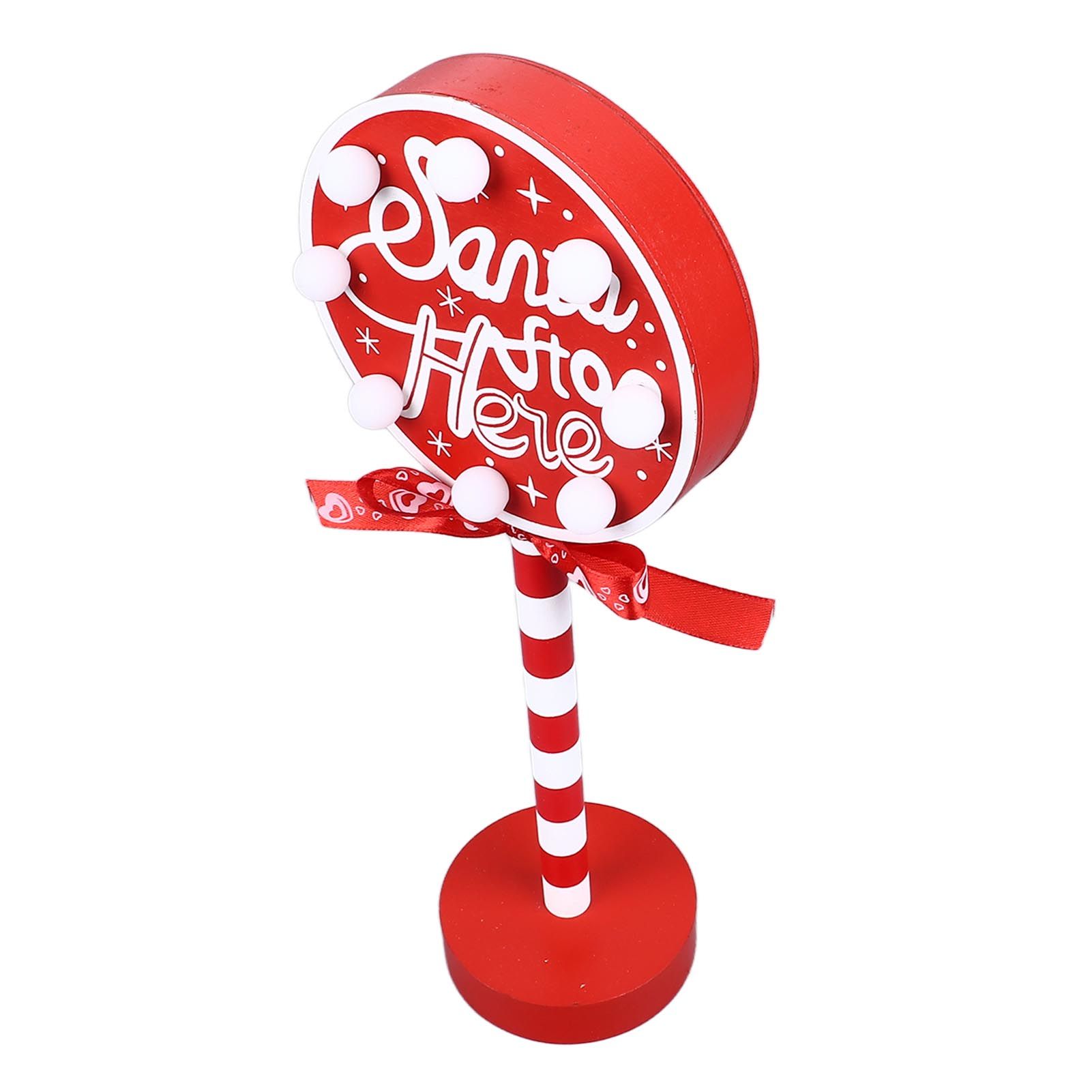 Christmas Stop Here Decor Metal Solid Wood LED Delicate Santa Stop Here Tree view 7