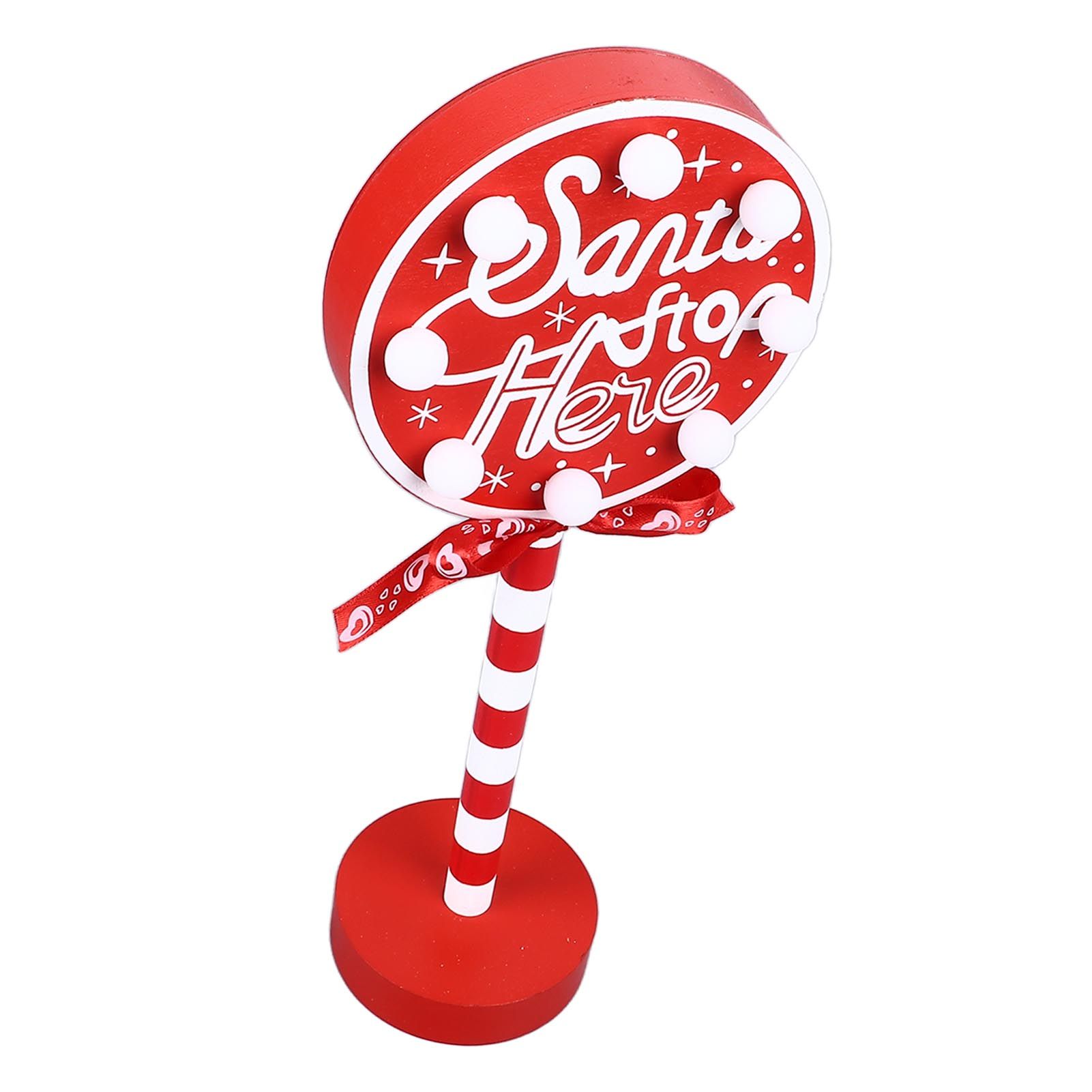 Christmas Stop Here Decor Metal Solid Wood LED Delicate Santa Stop Here Tree view 8