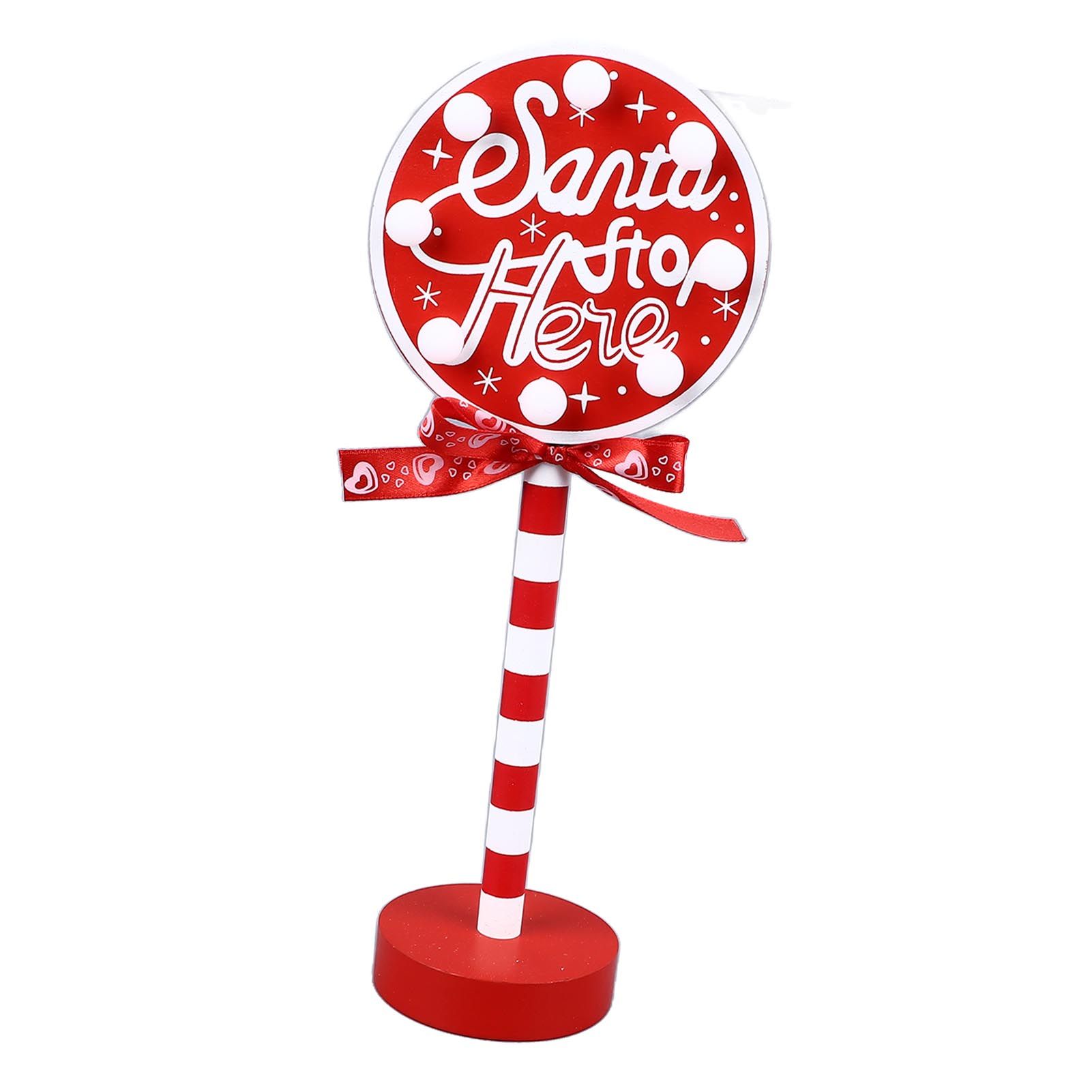 Christmas Stop Here Decor Metal Solid Wood LED Delicate Santa Stop Here Tree view 9