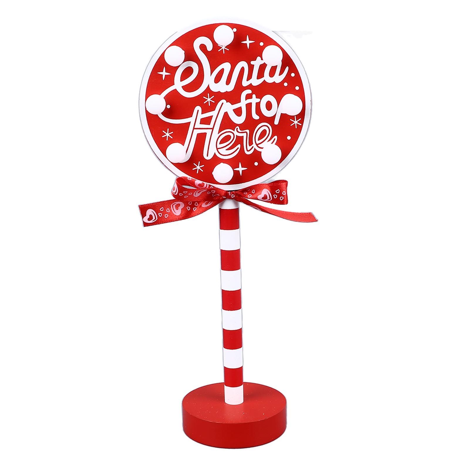 Christmas Stop Here Decor Metal Solid Wood LED Delicate Santa Stop Here Tree view 10