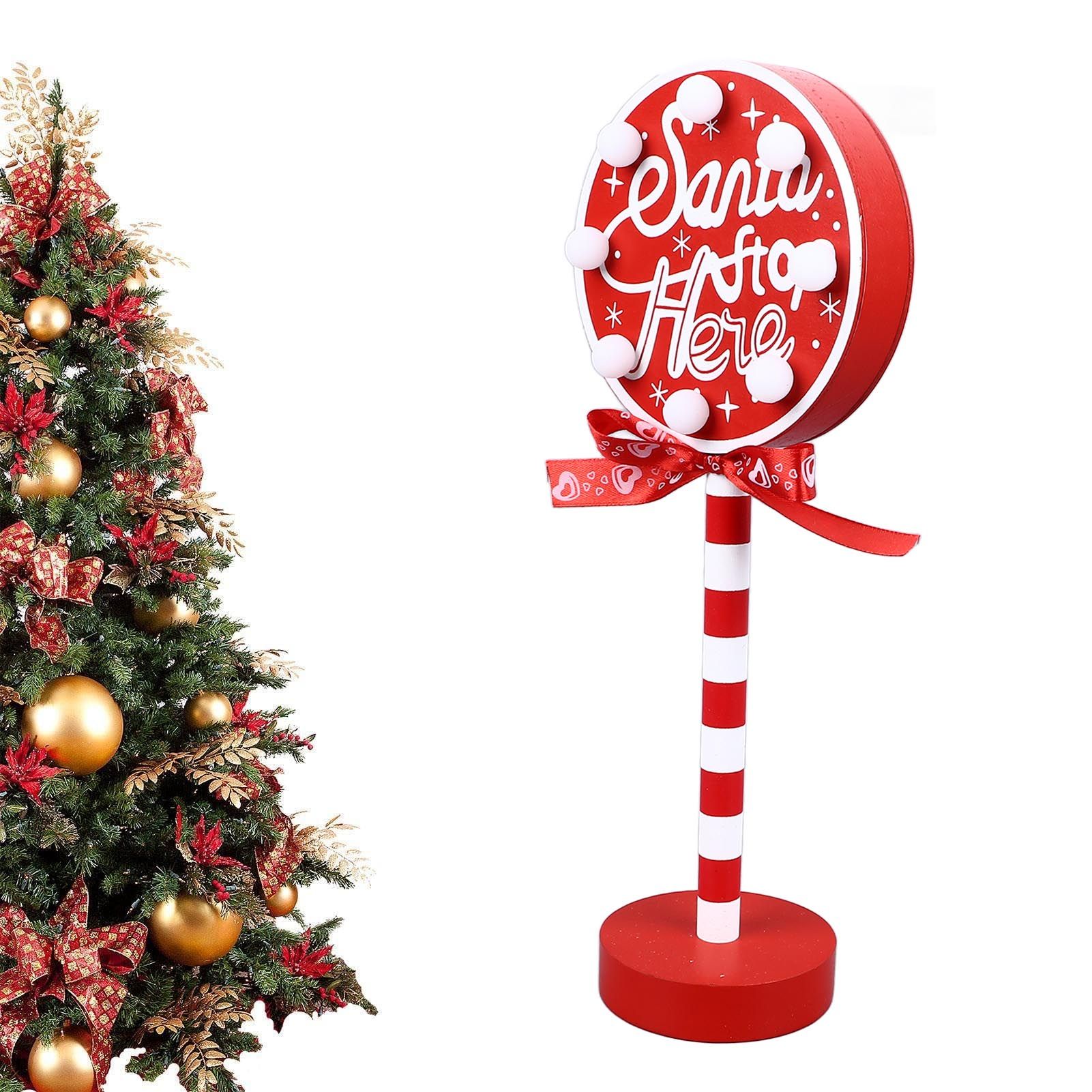 Christmas Stop Here Decor Metal Solid Wood LED Delicate Santa Stop Here Tree view 13