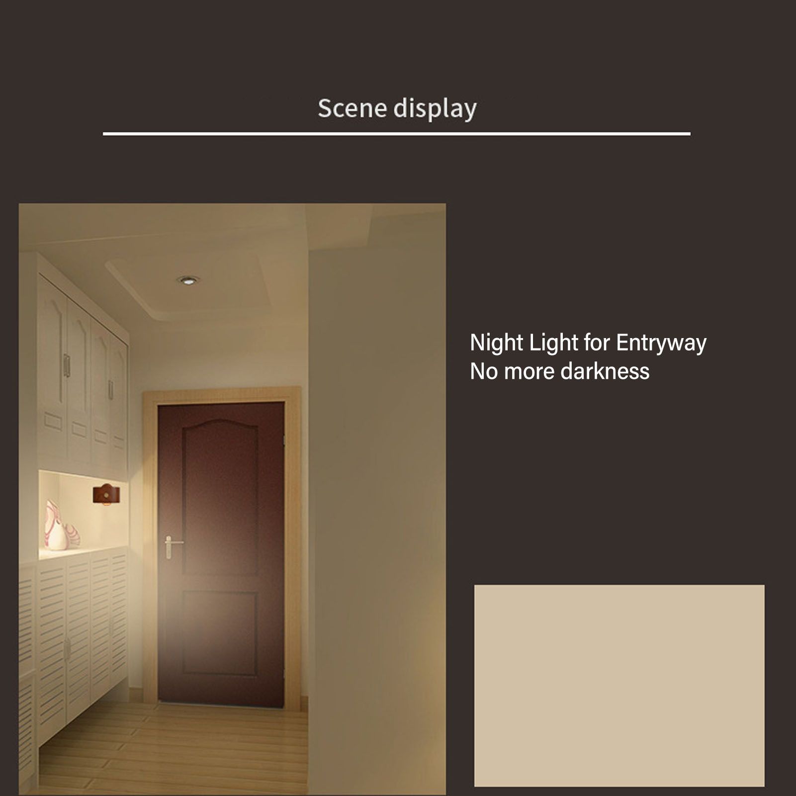 Wooden Magnetic Wall Lamp Portable Bedside Square Night Light Dimmable Wall view 11