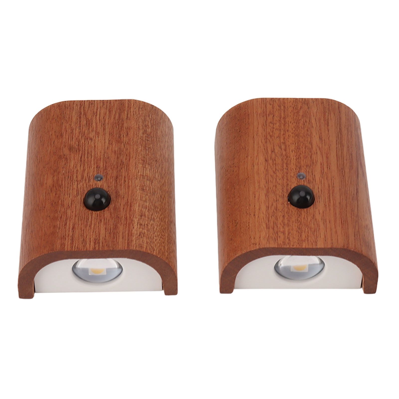2Pcs Hallway Night Light Intelligent Linkage Wooden Motion Sensor Stairway view 8