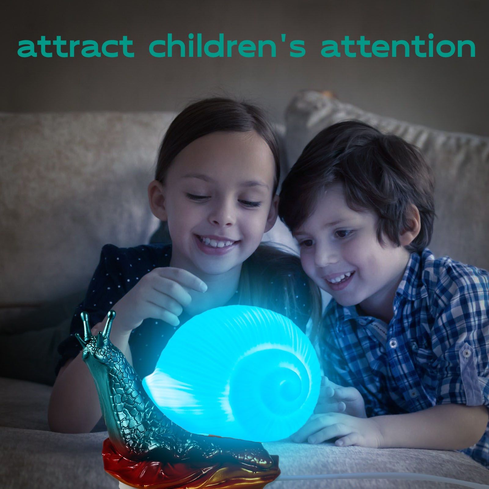 Snail Night Lamp Decorative USB Powered Color Adjustable Cute Snail Night view 12