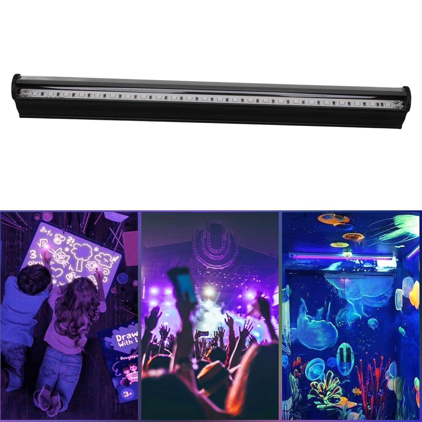 UV Black Light Tube 395nm 5W USB Powered 24LEDs Powerful Black Light Bar for view 12