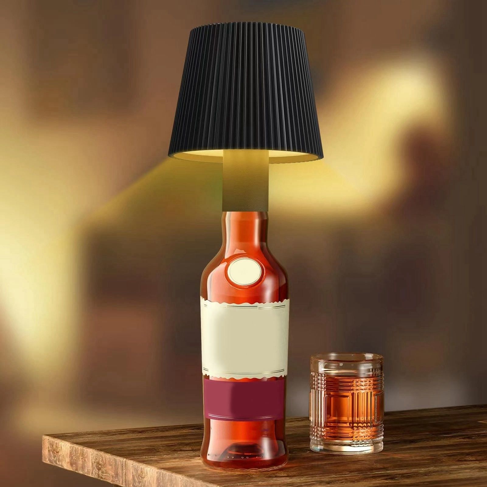 Wine Bottle LED Lamp Cordless Waterproof Table Lamp 2000mAh Rechargeable Night view 11