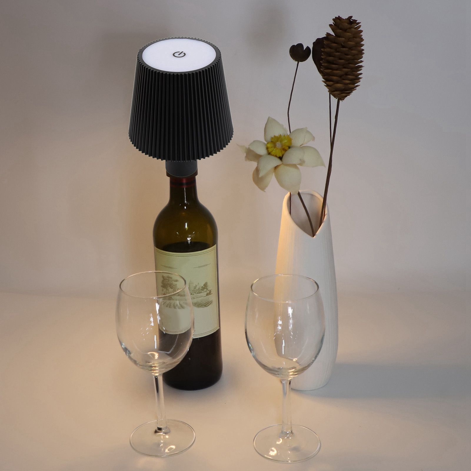 Wine Bottle LED Lamp Cordless Waterproof Table Lamp 2000mAh Rechargeable Night view 12