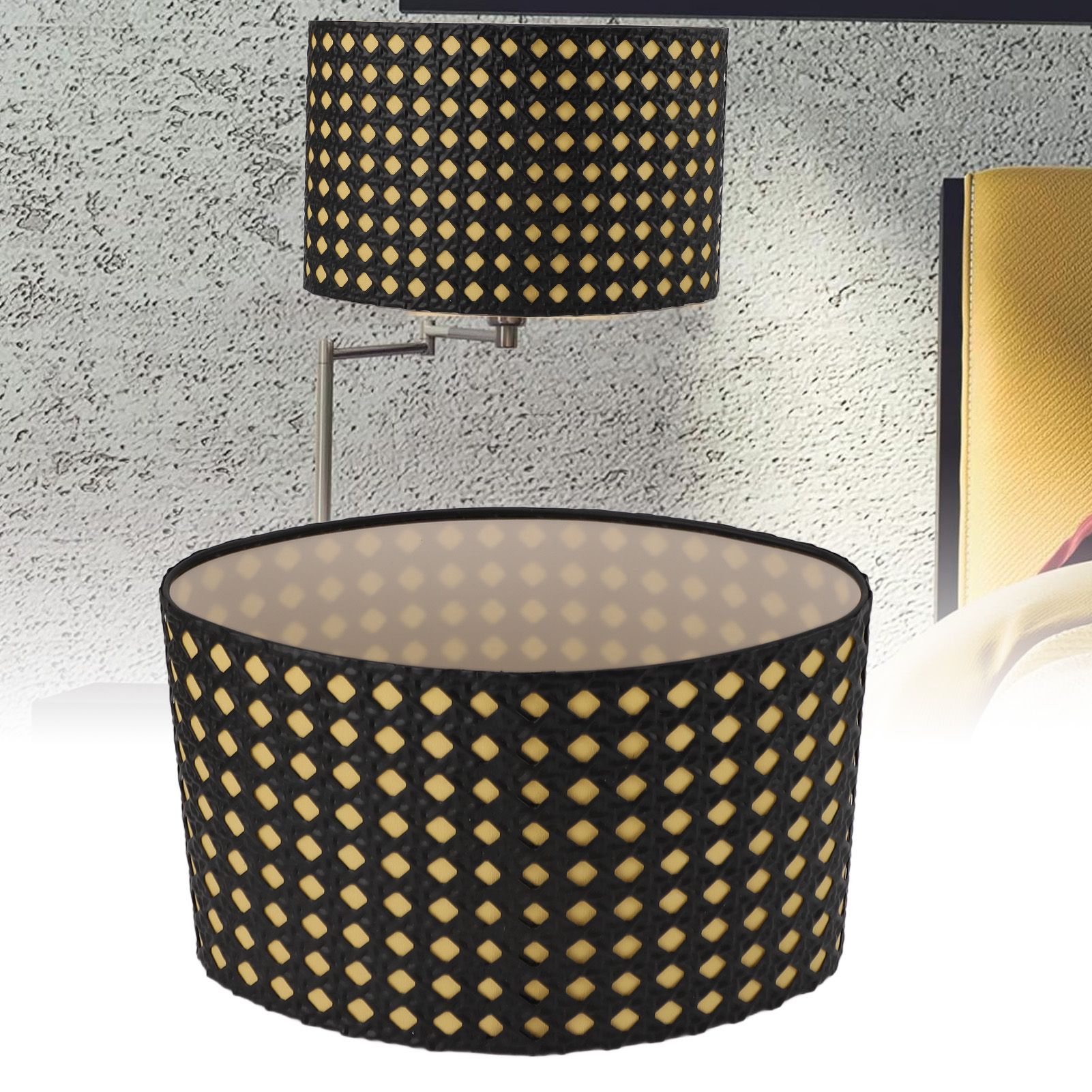 Lampshade Oval Shaped Hollow Metal Carved Compatible E27 E14 Caliber view 12