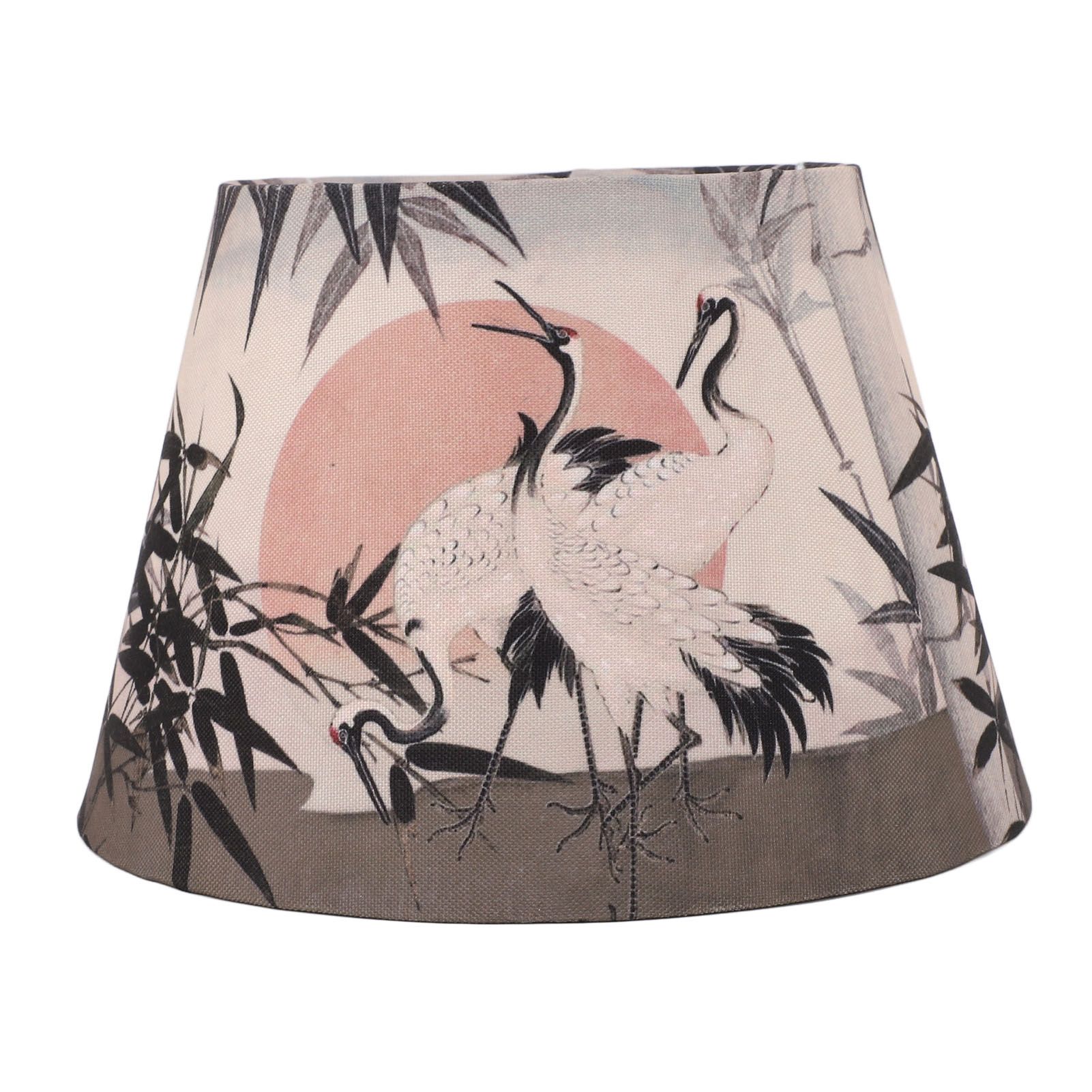 Chinese Style Lamp Shade Cloth E27 E14 Red Crowned Crane Decorative Drum Lamp view 2