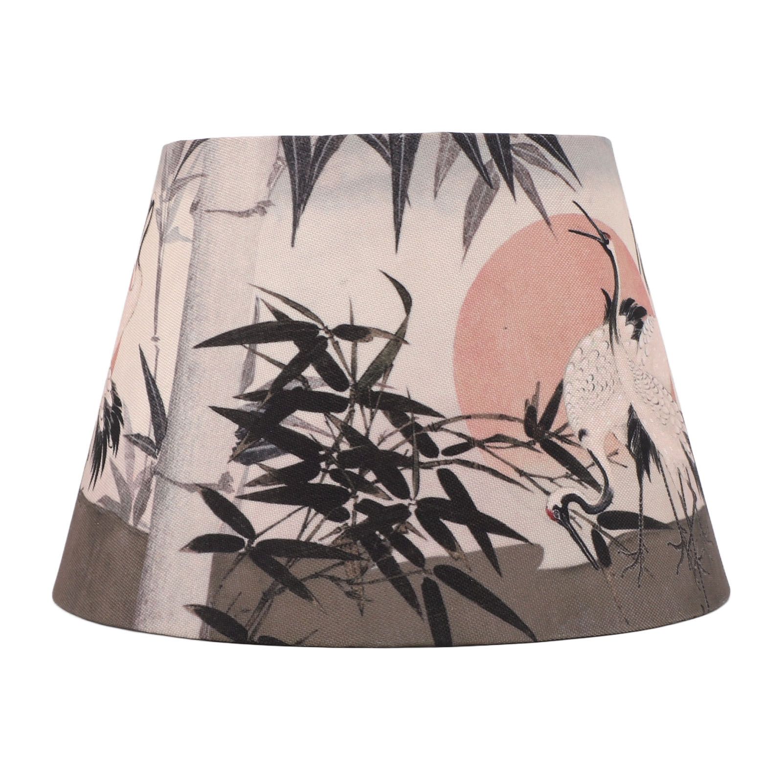 Chinese Style Lamp Shade Cloth E27 E14 Red Crowned Crane Decorative Drum Lamp view 3