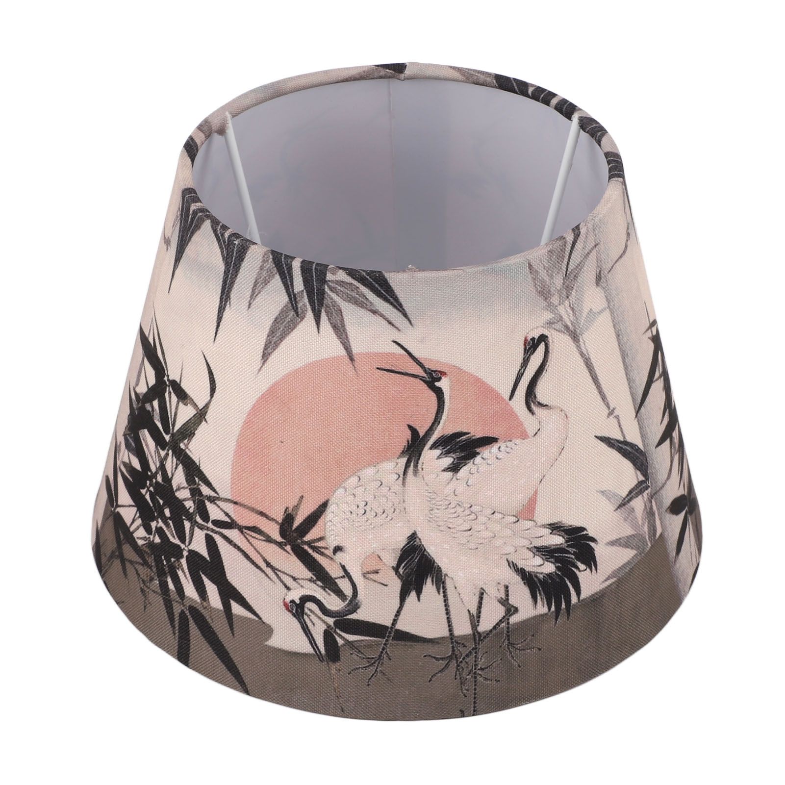 Chinese Style Lamp Shade Cloth E27 E14 Red Crowned Crane Decorative Drum Lamp view 4