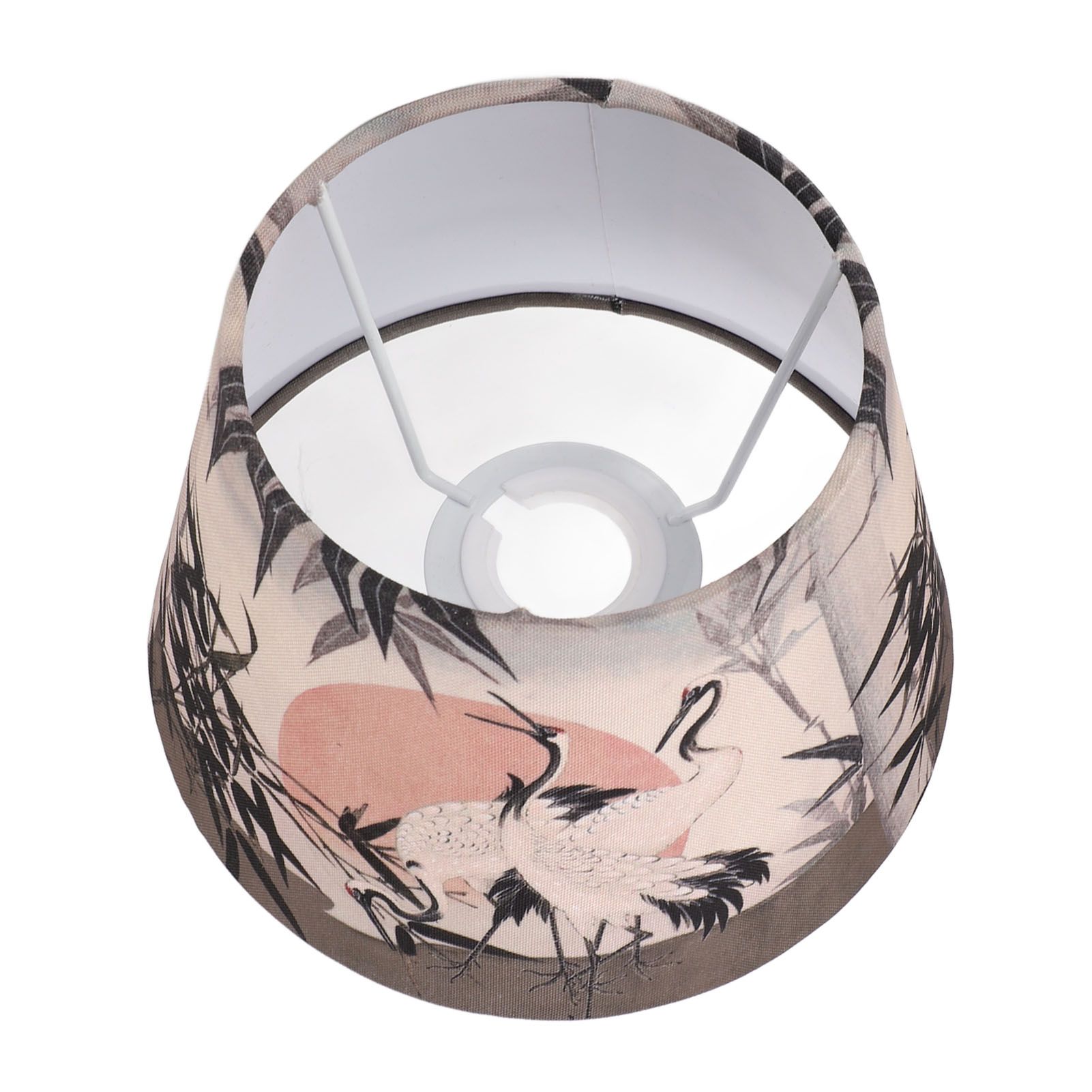 Chinese Style Lamp Shade Cloth E27 E14 Red Crowned Crane Decorative Drum Lamp view 5
