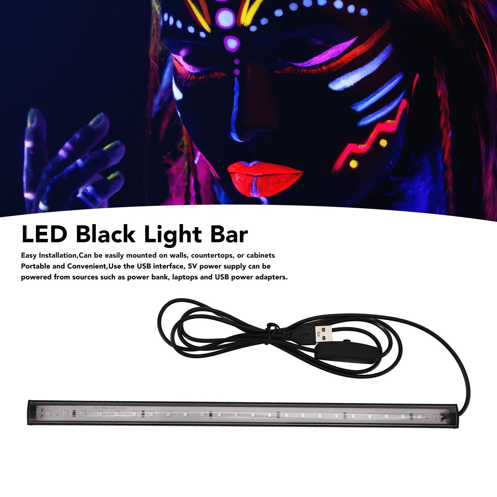 LED Black Light Bar USB Multifunctional Black Light Strip Tube UV Blacklight view 14