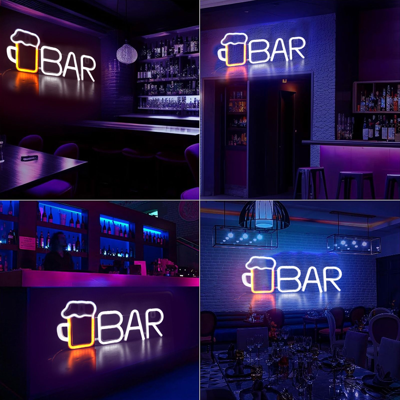 LED Neon Sign BAR Shape Design USB Or Battery Powered High Safety Widely Used view 12
