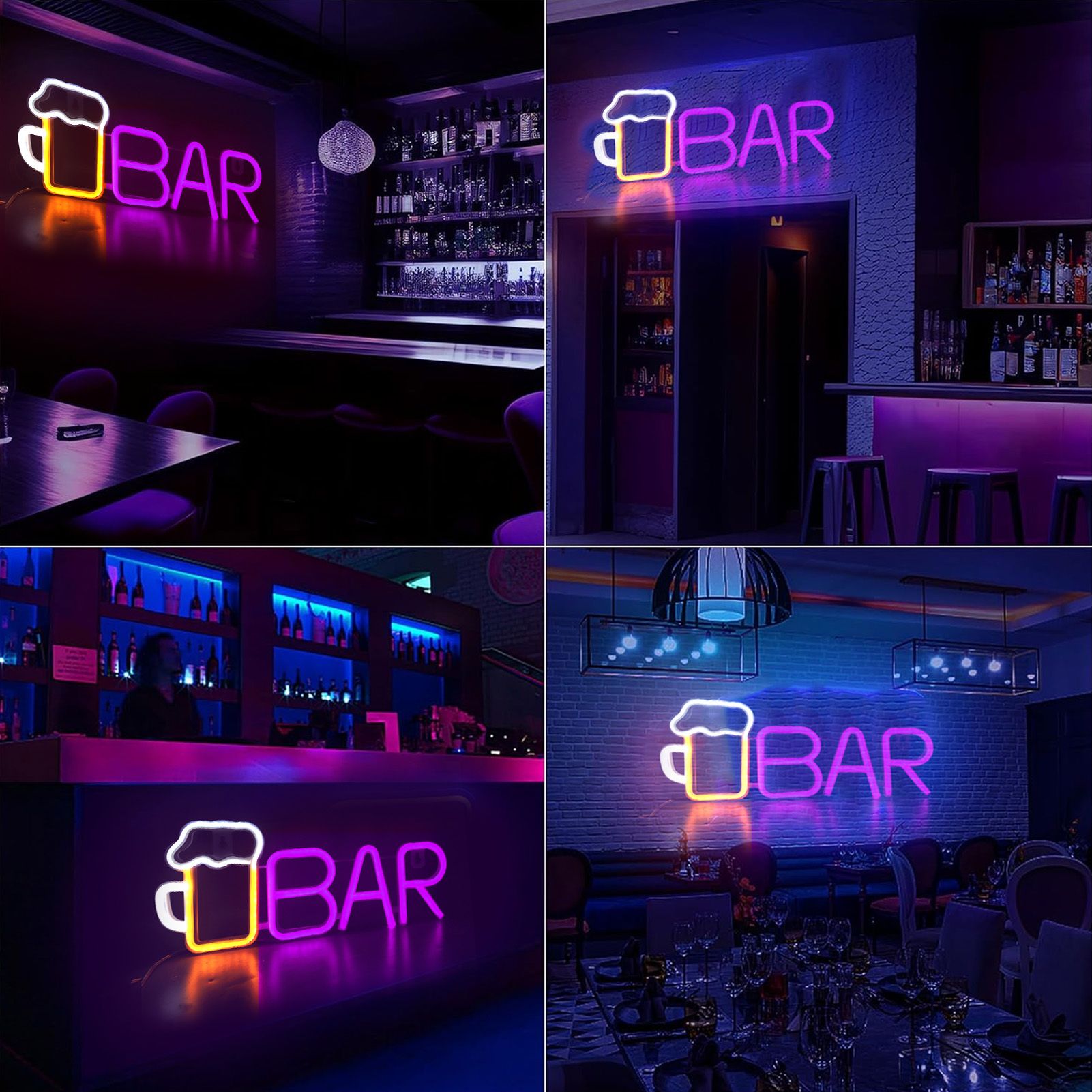 LED Neon Sign BAR Shape Design USB Or Battery Powered High Safety Widely Used view 12