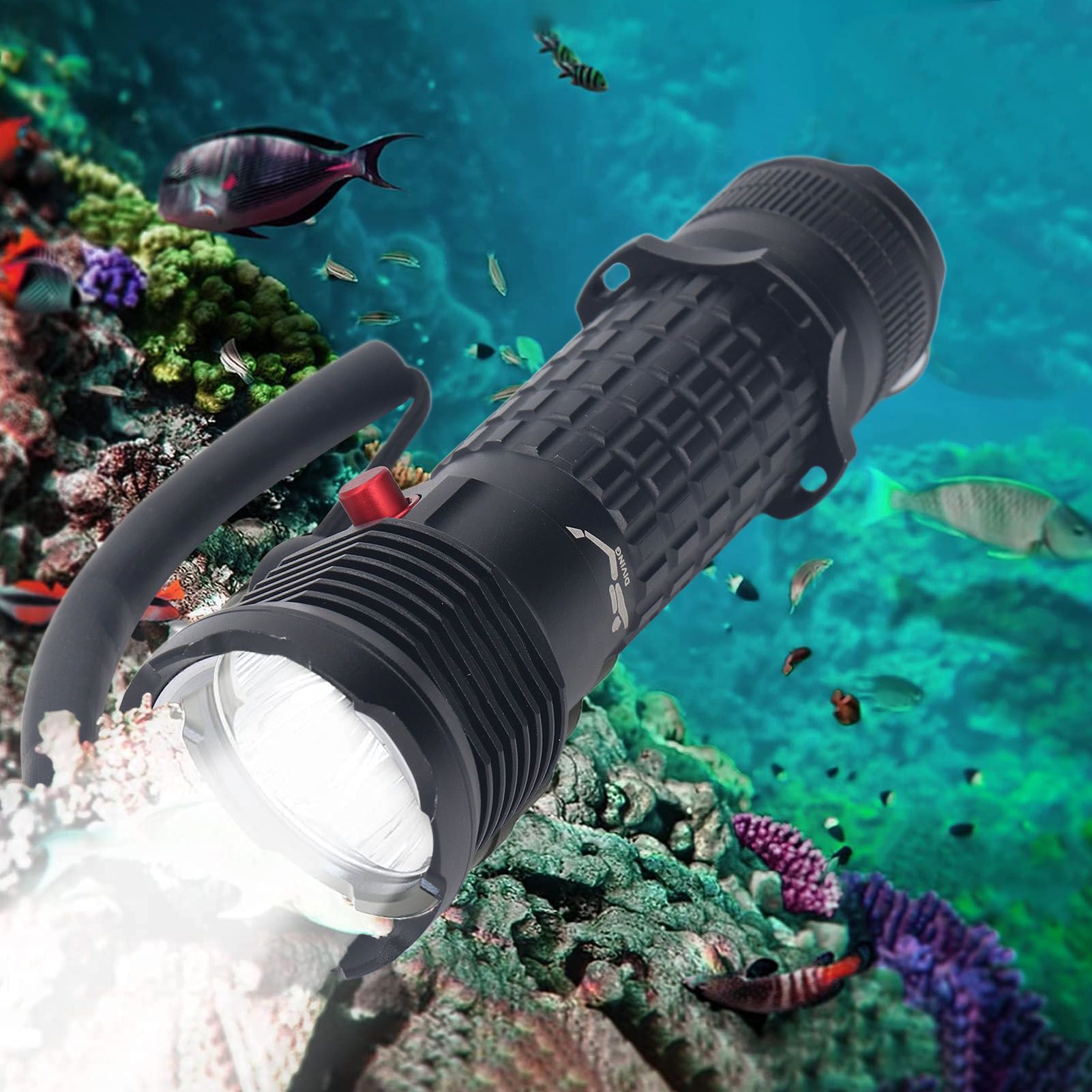 Diving Flashlight LED White Light Underwater Dive Torch IPX8 Waterproof view 11