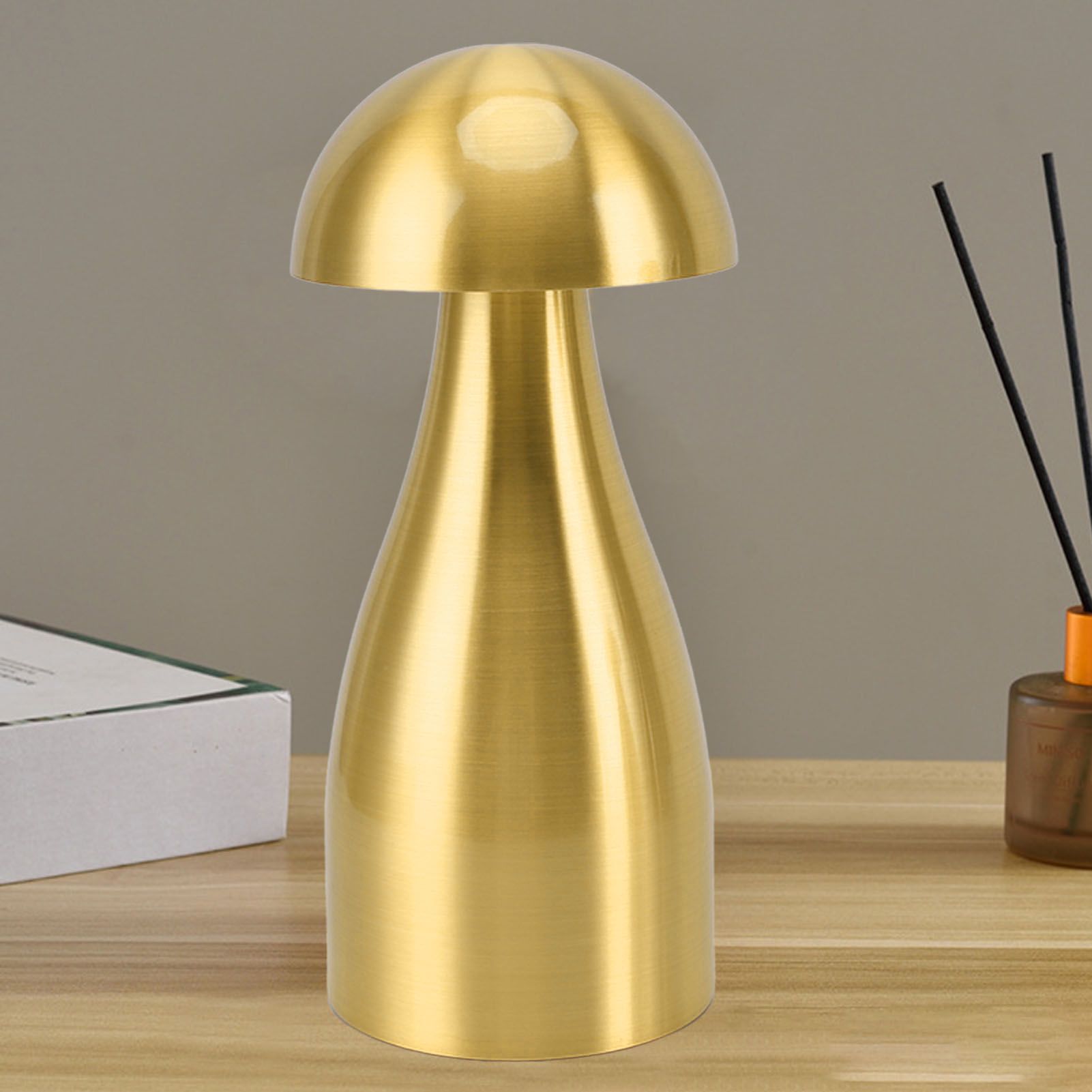 Metal Mushroom Table Lamp Dimmable Mushroom Decor Night Light Cordless view 11
