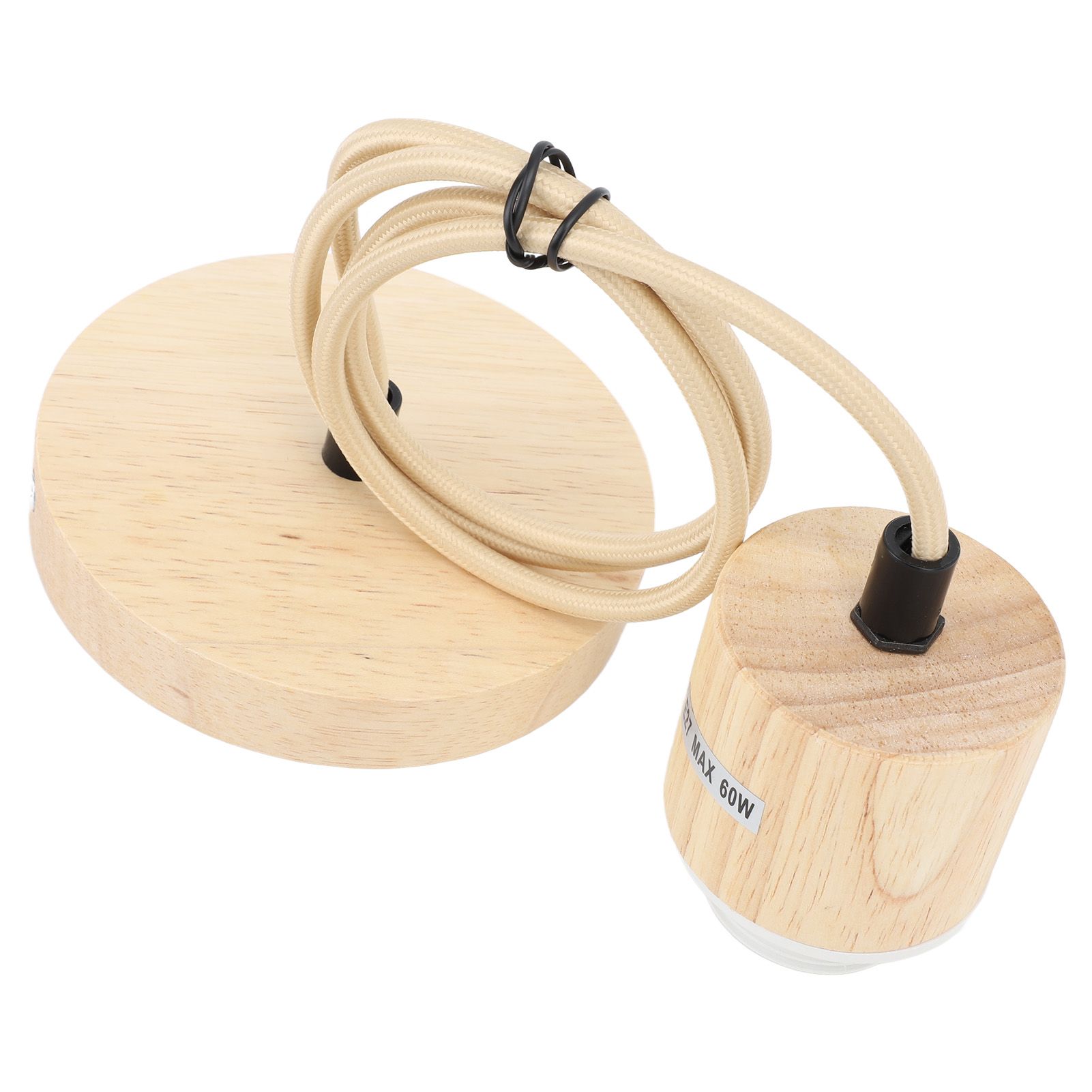 E27 Wooden Pendant Light Bulb Holder Vintage Lighting Accessory Wooden Ceiling view 6
