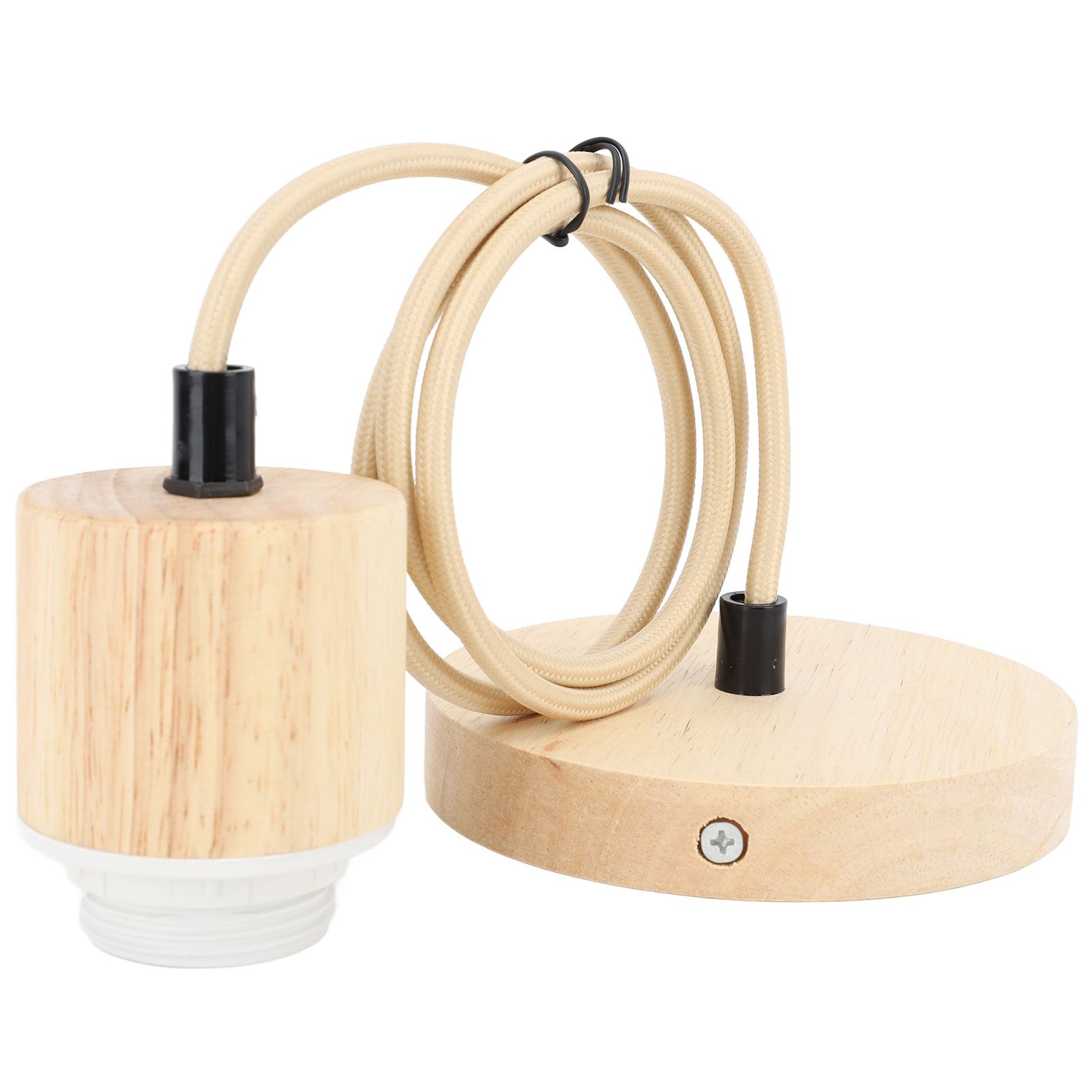 E27 Wooden Pendant Light Bulb Holder Vintage Lighting Accessory Wooden Ceiling view 9