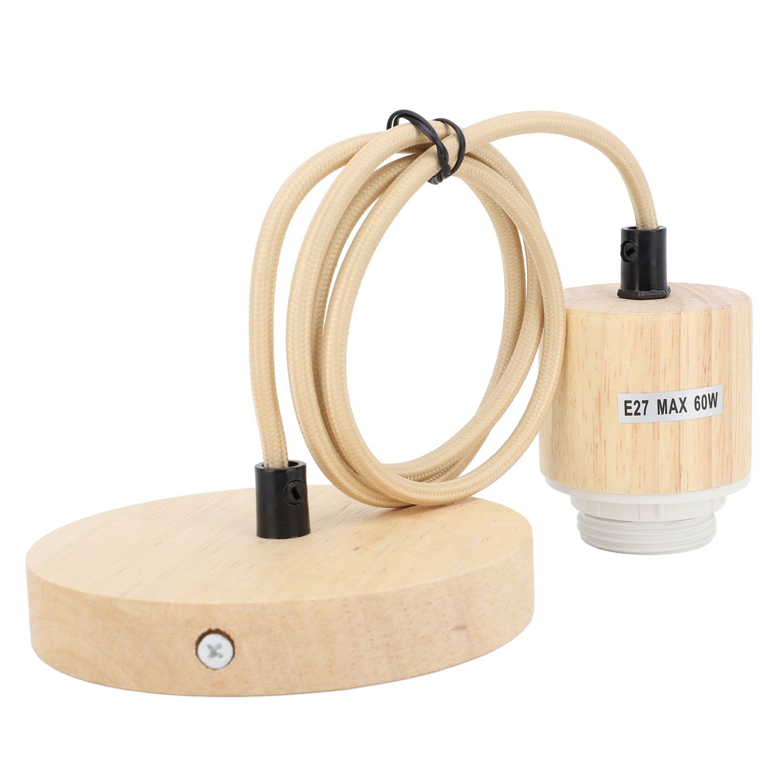 E27 Wooden Pendant Light Bulb Holder Vintage Lighting Accessory Wooden Ceiling view 10